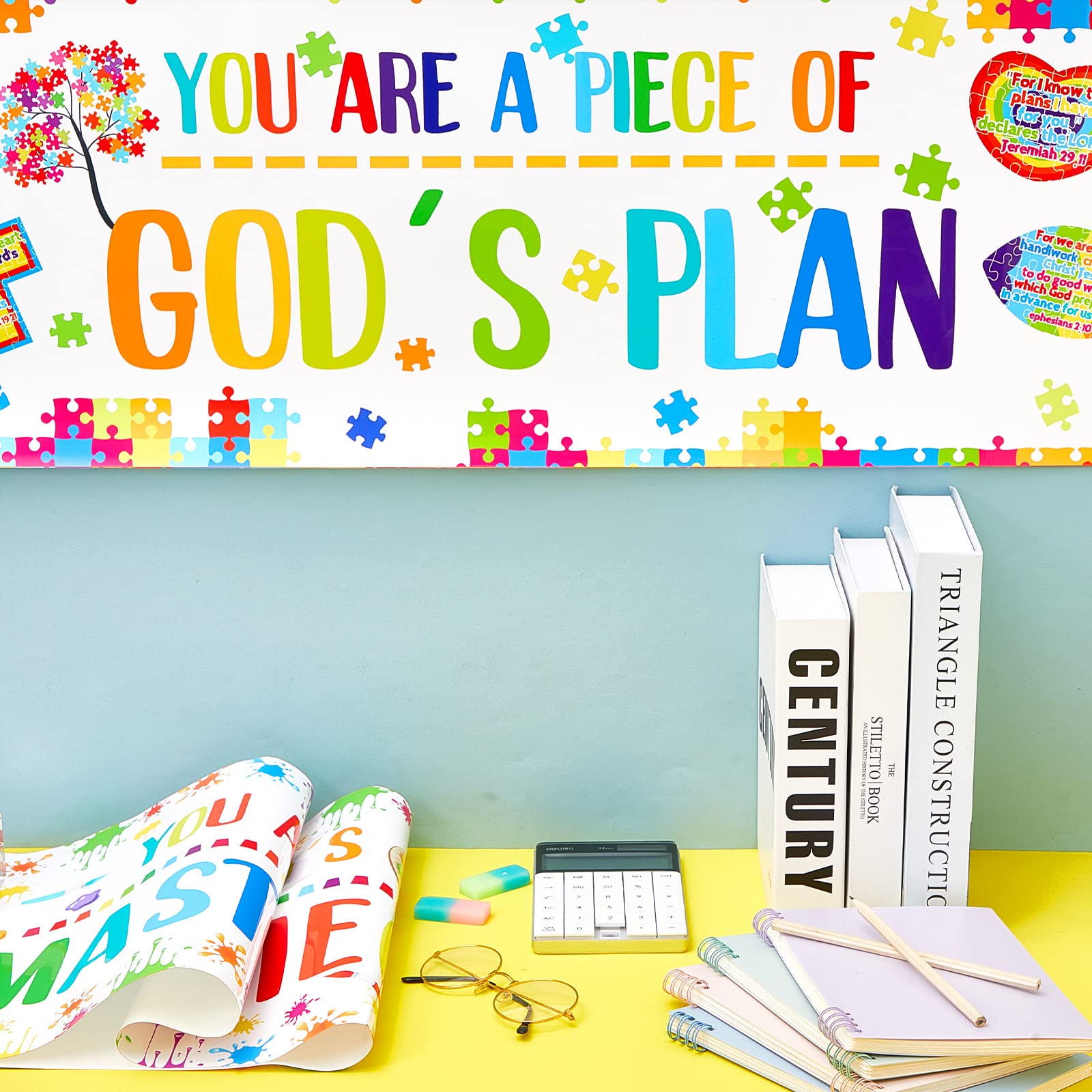 2pcs Christian Bulletin Borders - God's Plan Decor for Sunday School & Classroom
