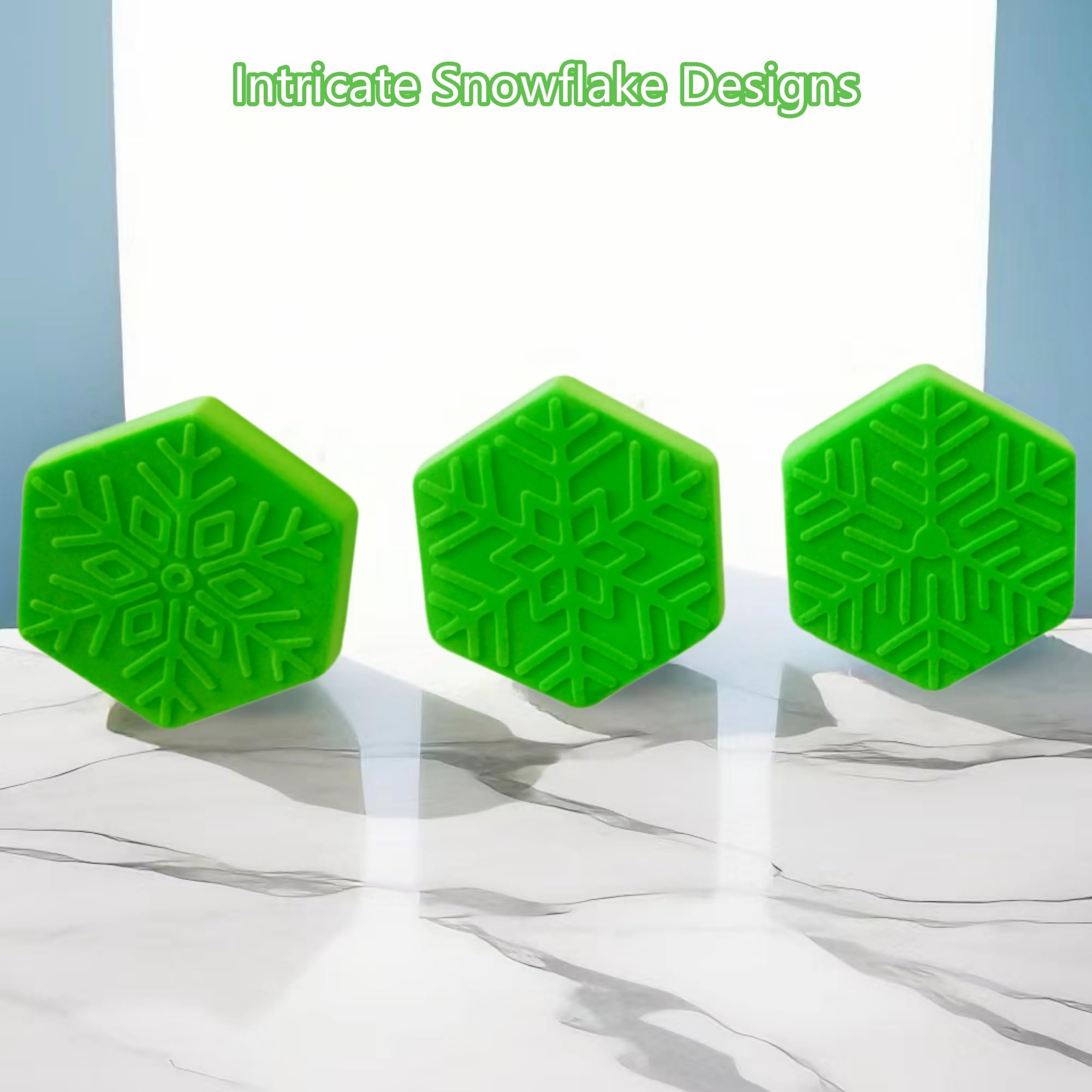 Hexagon Snowflake Silicone Molds for Chocolate, Gummy Candy, Wax Melts & Ice Cubes - Christmas Baking & DIY Crafts - Includes Scraper for Easy Use - Perfect for Holiday Treats, Party Favors & Home Decor
