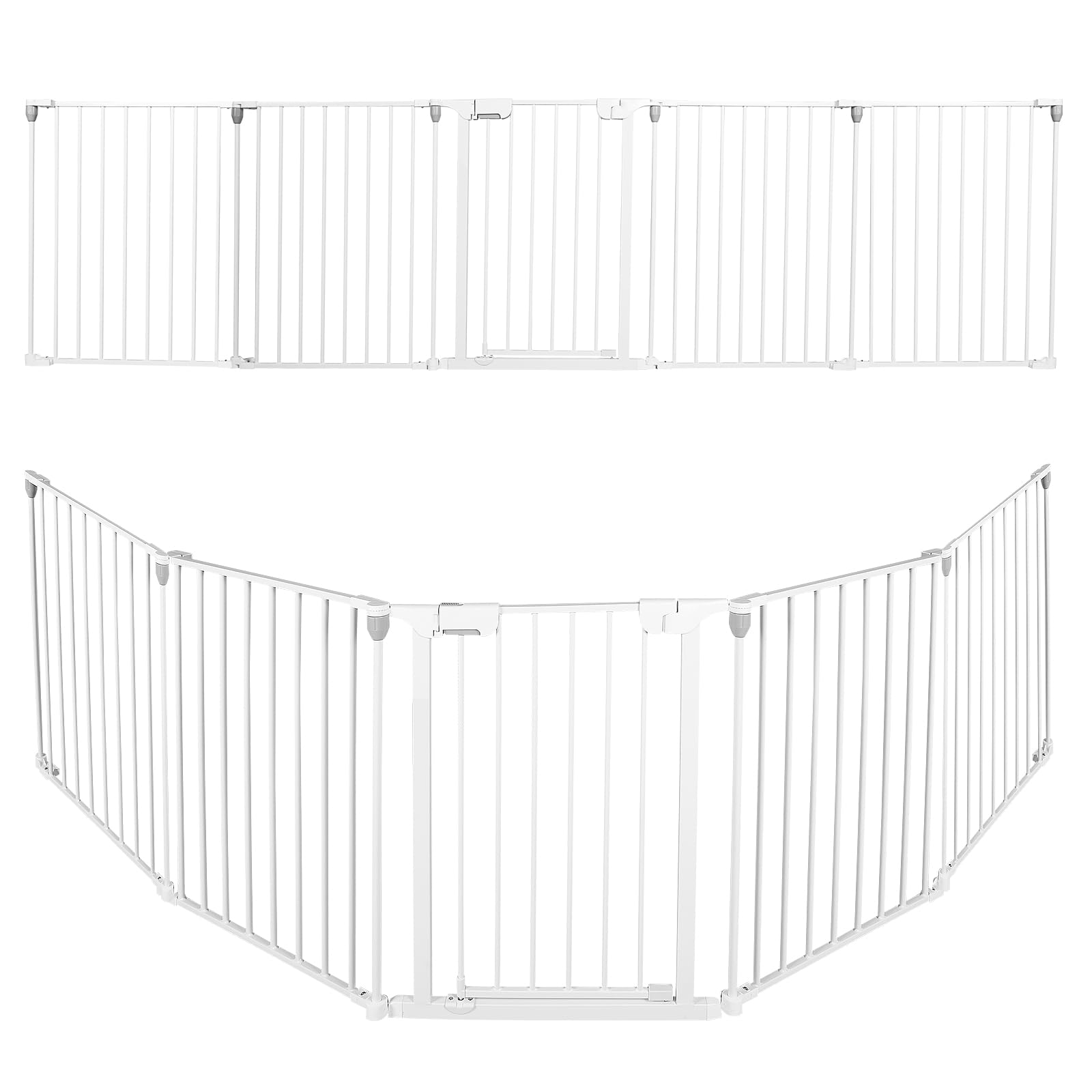 **Extra Wide 5-Panel Metal Baby Gate - Adjustable Pet Gate for Stairs, Doorways & Fireplace | 3-in-1 Safety Barrier, Playpen & Childproof Fence | Ideal for Toddlers, Dogs & Home Security**    *(Use Cases: Perfect for blocking staircases, doorways, fireplaces, or creating safe play areas for babies and pets at home.)*