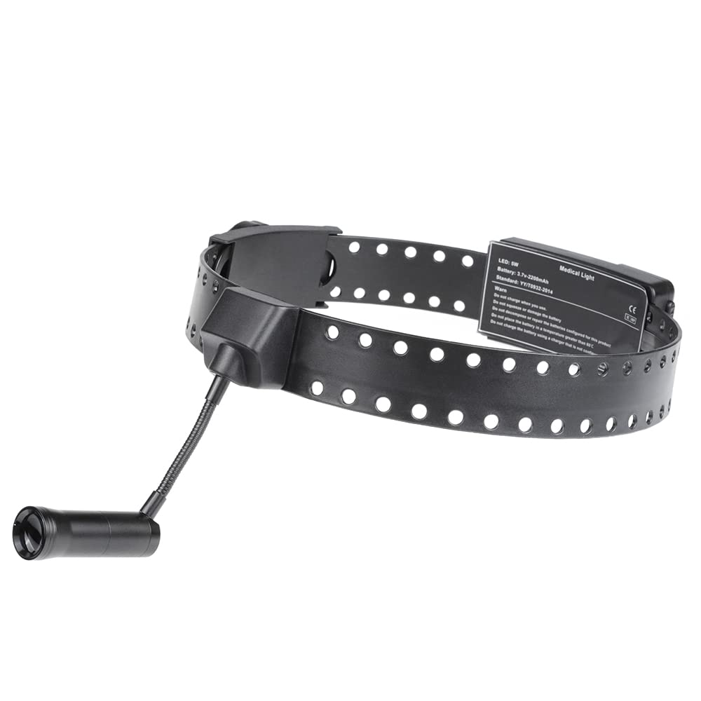 XUX 5W Ultra Bright LED Headlamp with Adjustable Headband - Includes 2 Rechargeable Batteries - Perfect for Camping, Hiking, Running & Night Work