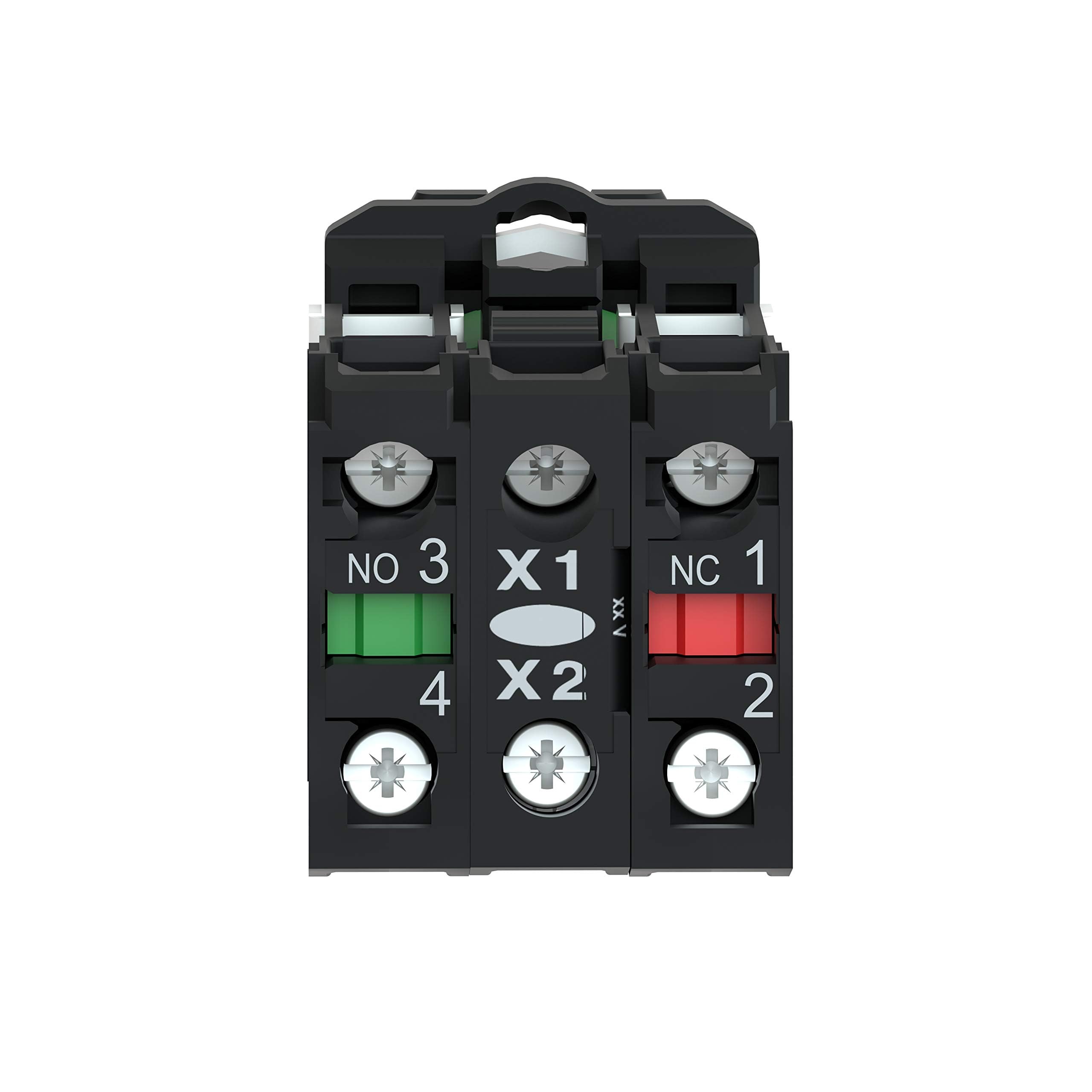 Schneider Electric XB5AW36B5 22mm Plastic Spring Return Push Button Switch - Light Blue, 24V AC/DC, NA+NF - Perfect for Industrial Control Panels and Machinery