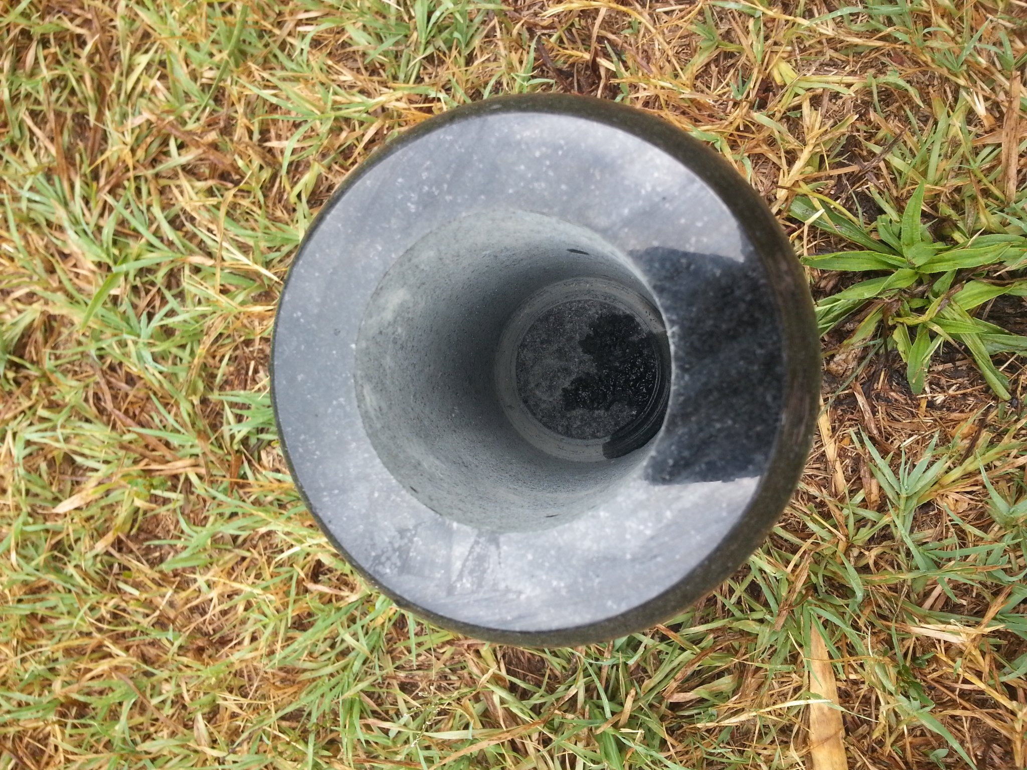 Polished Black Turned Granite Vase 4