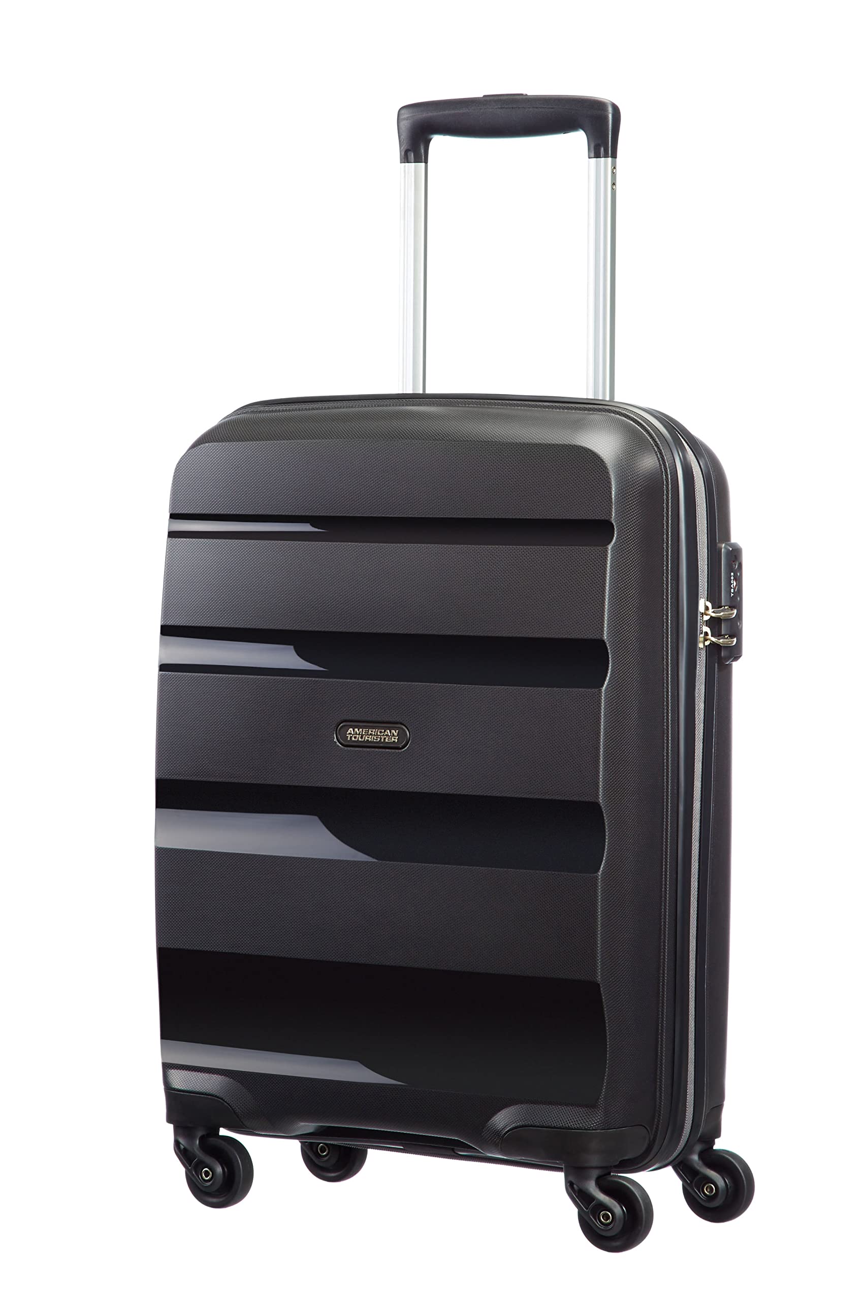 American Tourister Black Carry-On Luggage 55cm (31.5L) - Lightweight Spinner Suitcase for Air Travel, Business Trips & Weekend Getaways