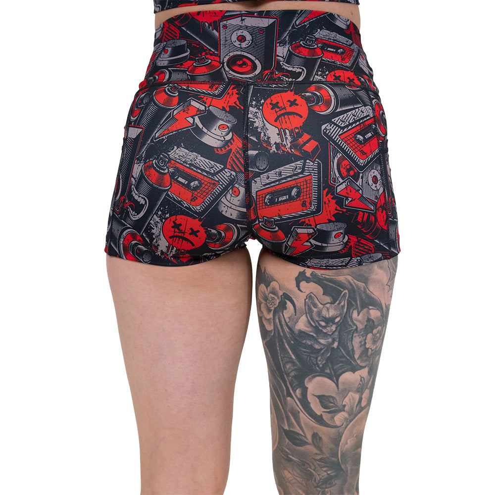 Trendy Graffiti Print Shorts for Men & Women - Stylish Streetwear Summer Casual Shorts | Perfect for Gym, Beach, and Everyday Wear
