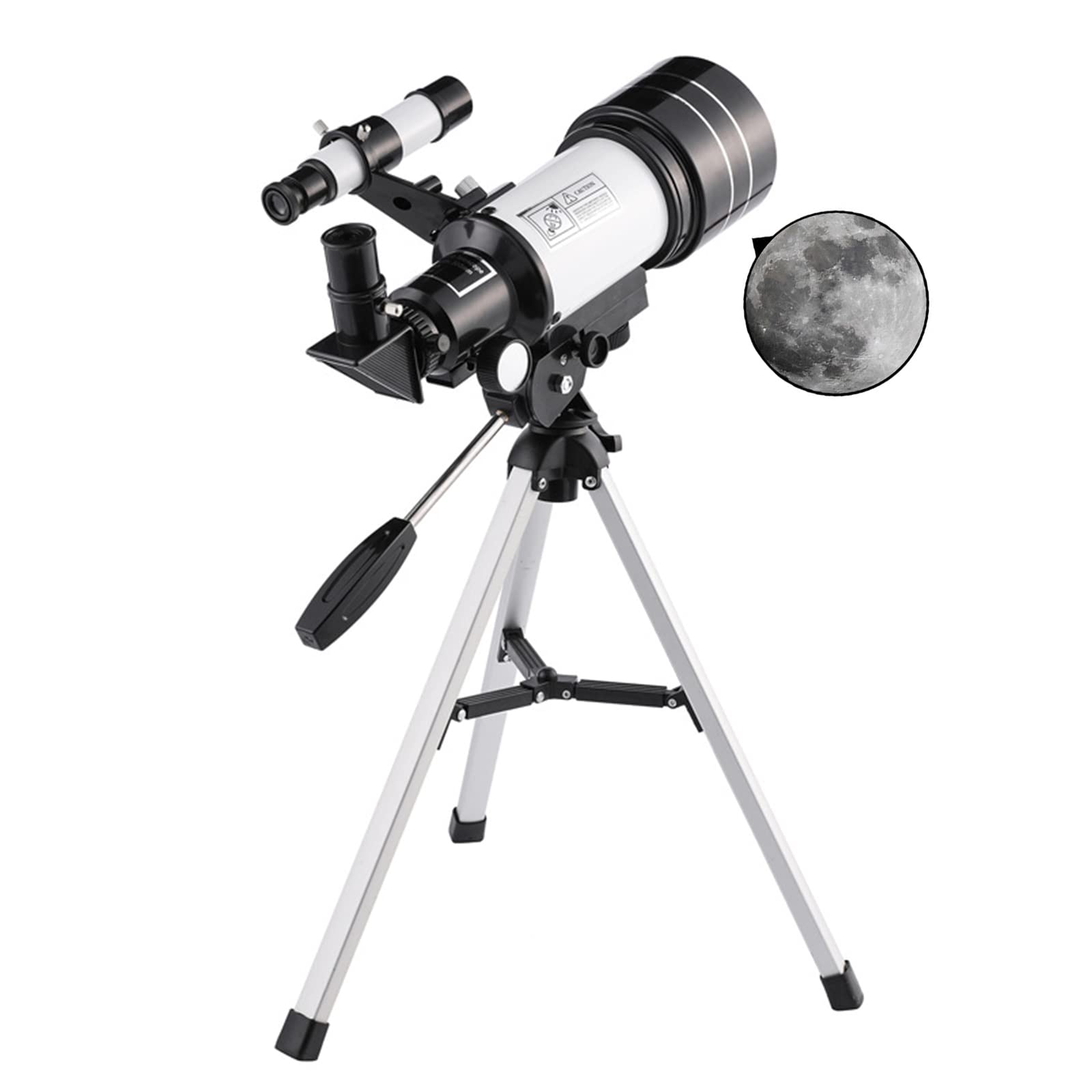 HZYDD 70mm Aperture 300mm Astronomical Refractor Telescope with Tripod & Phone Adapter - Professional Telescope for Kids, Beginners & Adults - Perfect for Stargazing, Moon Observation & Astrophotography