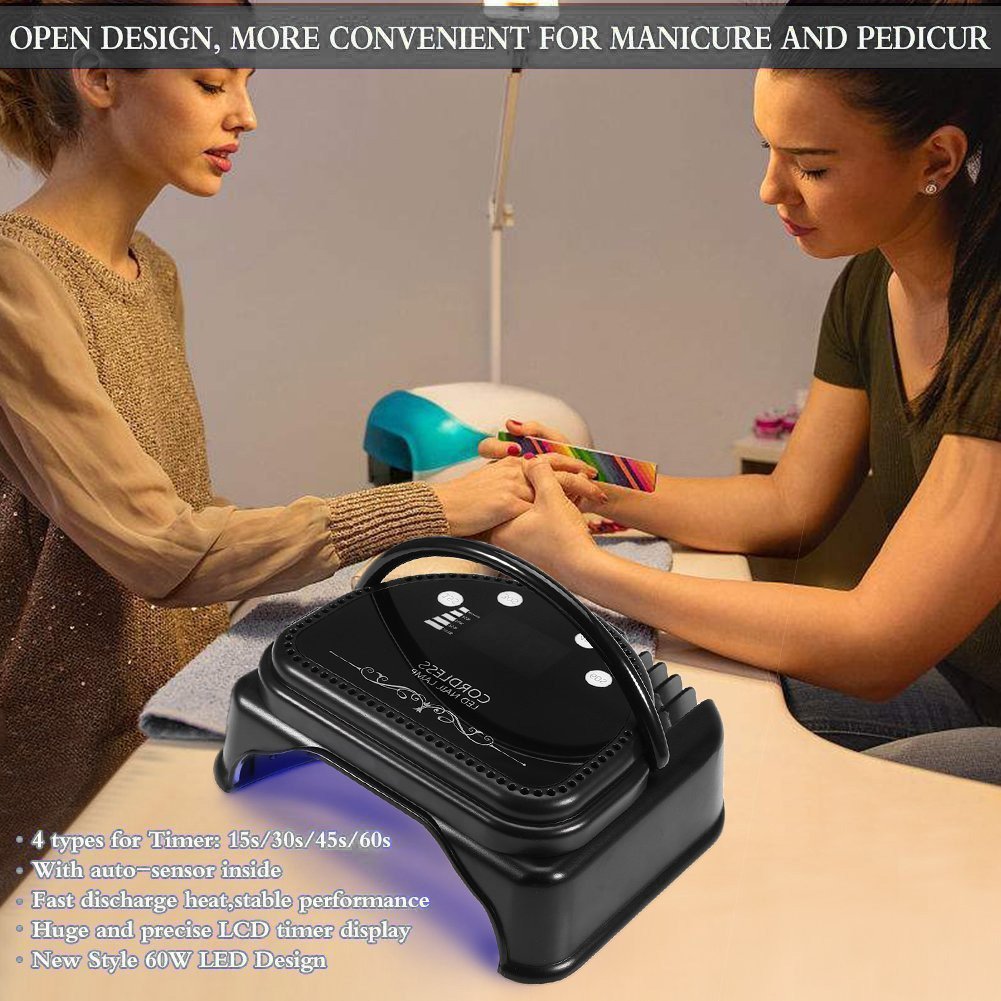 64W UV LED Nail Dryer Lamp - Cordless Rechargeable Manicure Light with Auto Sensor & 15/30/45/60s Timer - Professional Gel Polish Curing Tool for Home Salon & Nail Art - Perfect for DIY Manicures, Gel Extensions & Nail Art Designs