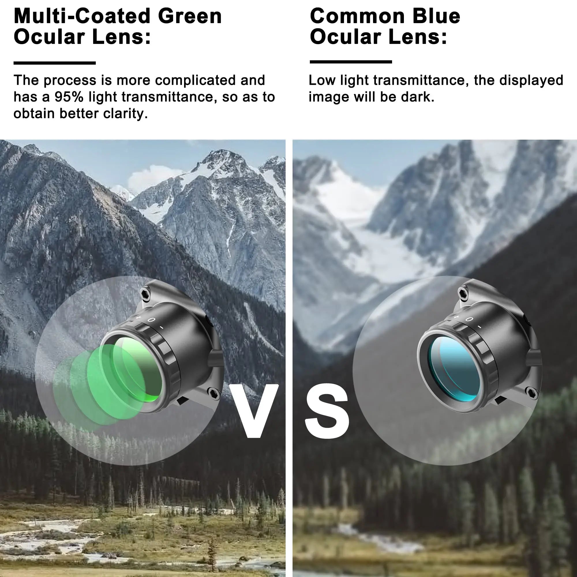 VictOptics 4x32 Compact Prism Scope - Quick Change Etched Glass Reticle with 3 Color Options for AR-15 & Airsoft Rifles - Perfect for Tactical Shooting, Hunting, and Outdoor Range Practice
