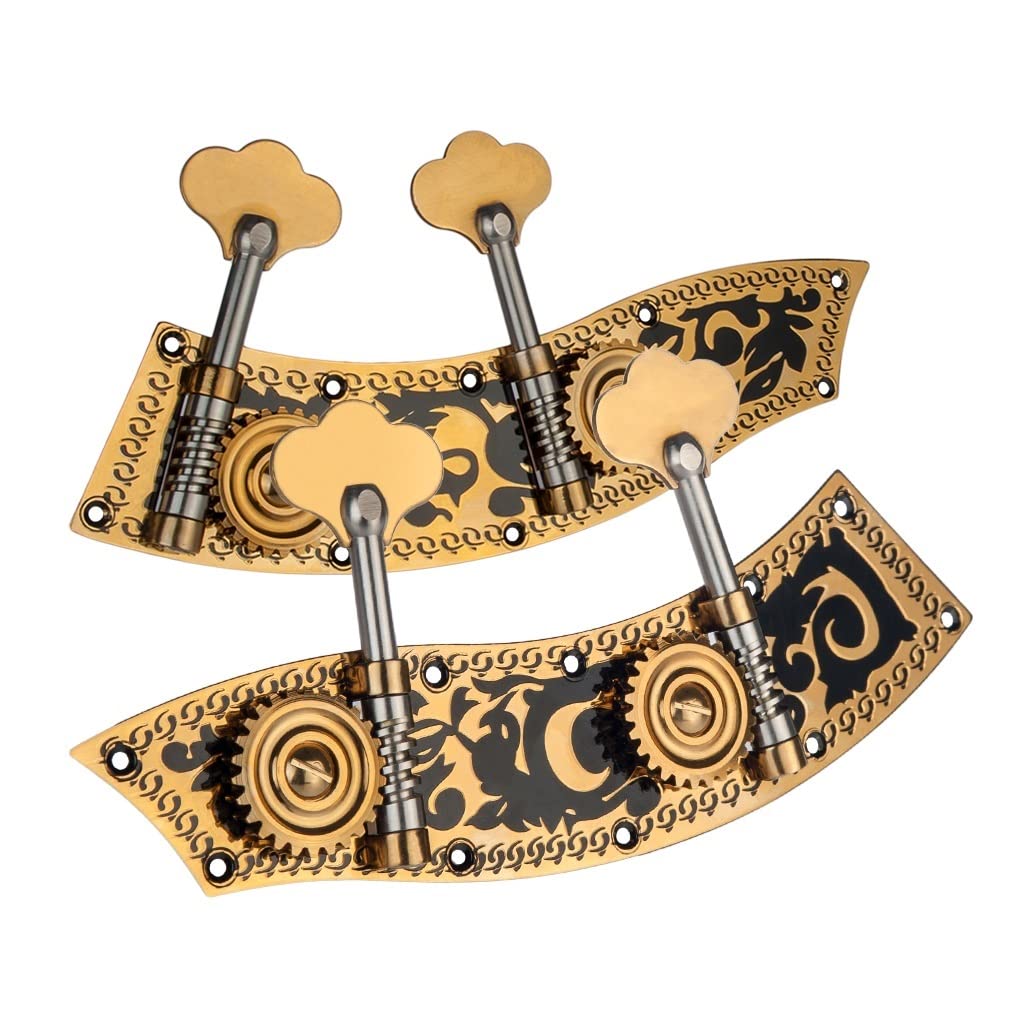 4 String Ukulele Guitar Bass Tuning Pegs - 2R2L Machine Heads with Engraved Tuner (14-12) for Precise String Tuning | Perfect for Guitar, Bass & Ukulele Maintenance & Upgrades
