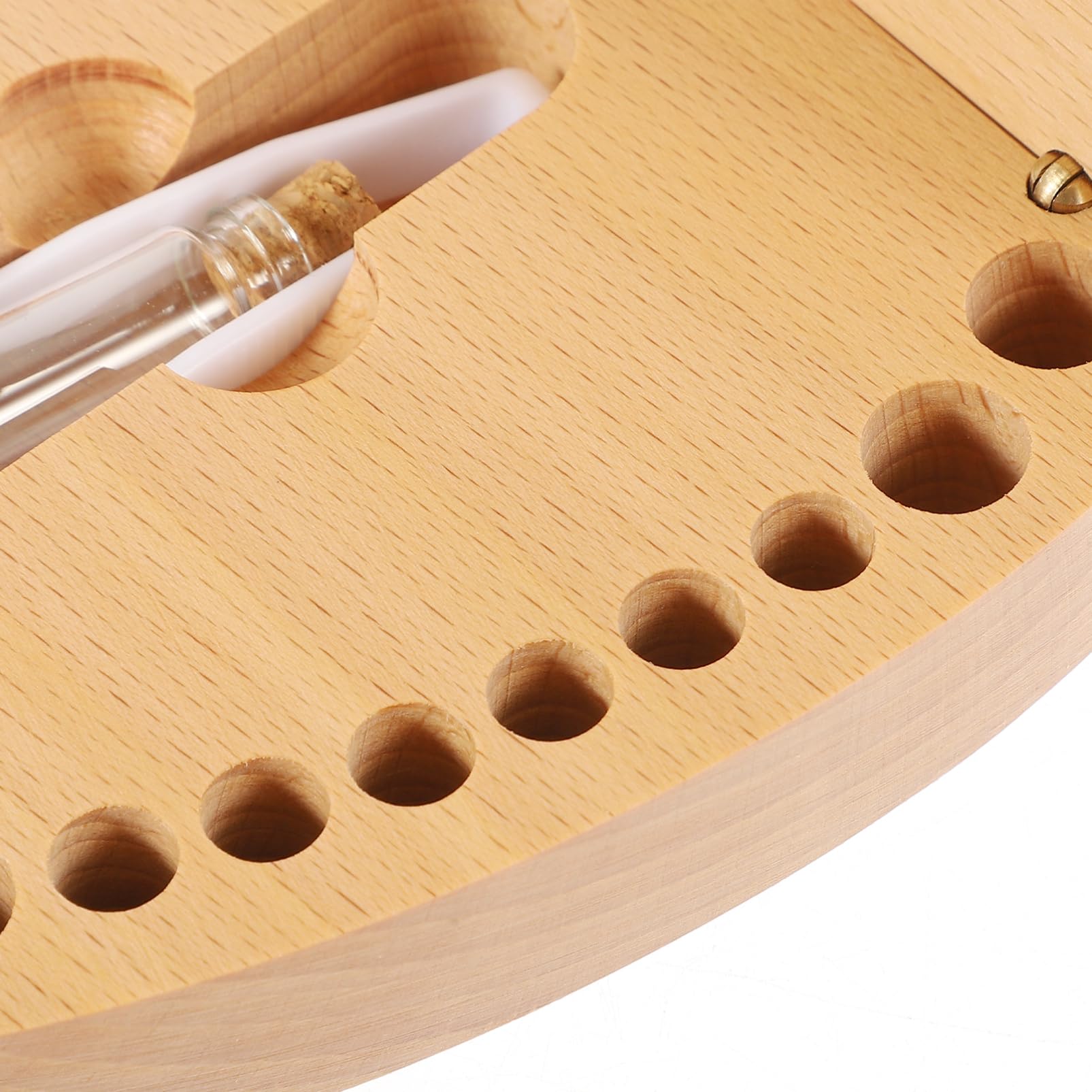GLSTOY Wooden Baby Tooth Memory Storage Box - Kids Tooth Keepsake Holder for Boys & Girls - Perfect for First Lost Tooth Milestone & Childhood Memories Preservation