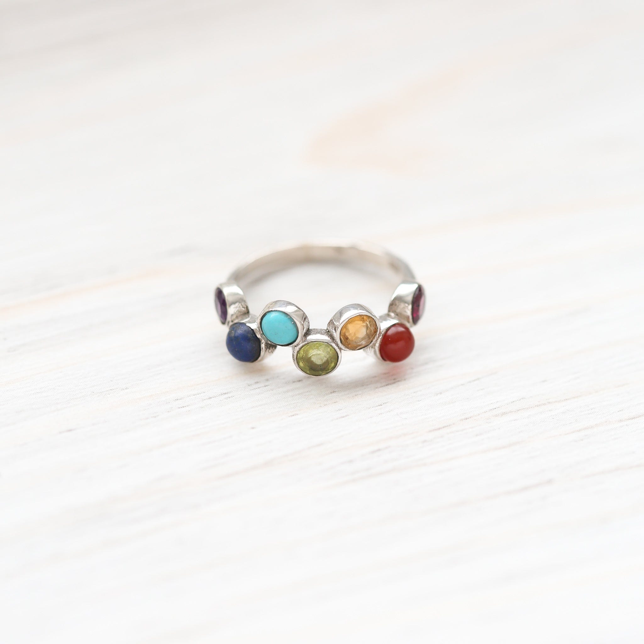 7 Chakra Energy Ring for Healing & Balance - Natural Stone Spiritual Jewelry for Meditation, Yoga & Positive Energy