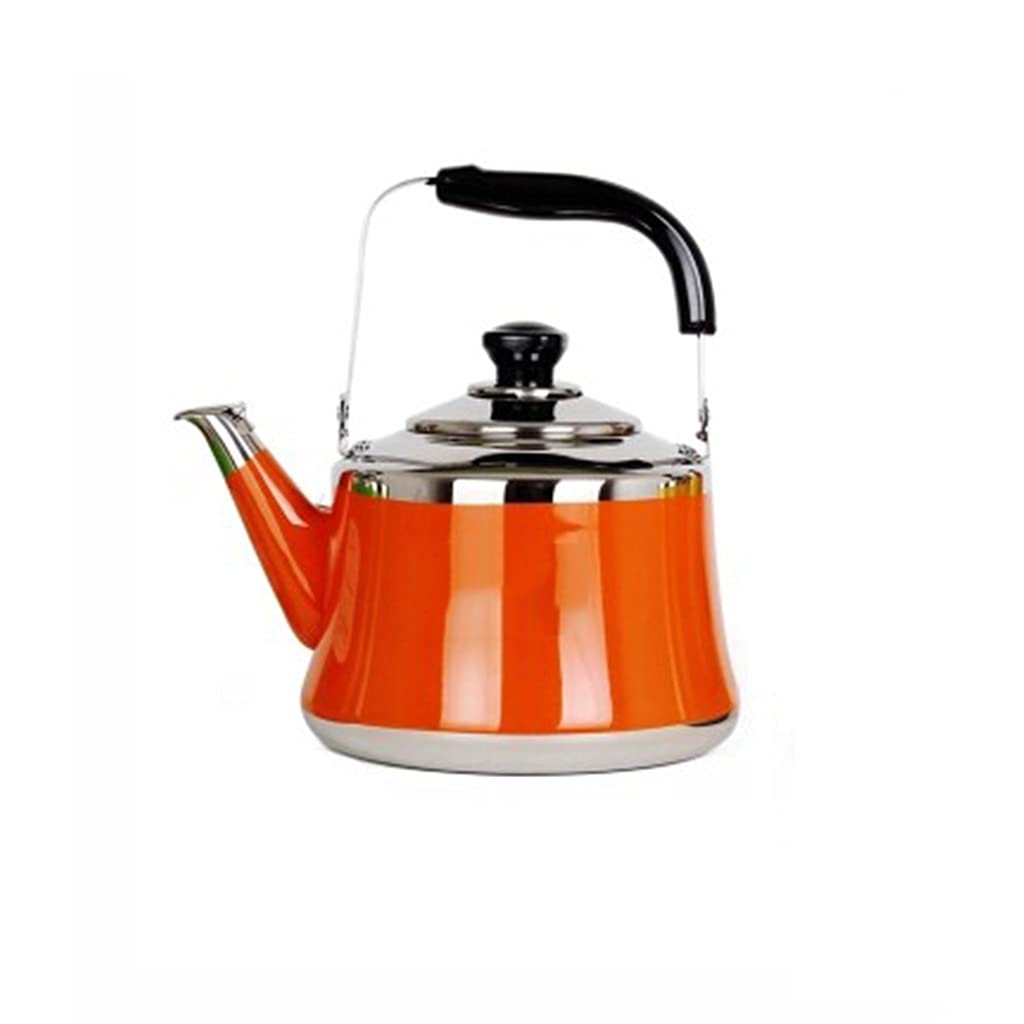 GANFANREN 3L Stainless Steel Whistling Tea Kettle - 304 Extra Thick Gas & Electric Stove Compatible - Red Color for Home, Kitchen & Camping Use