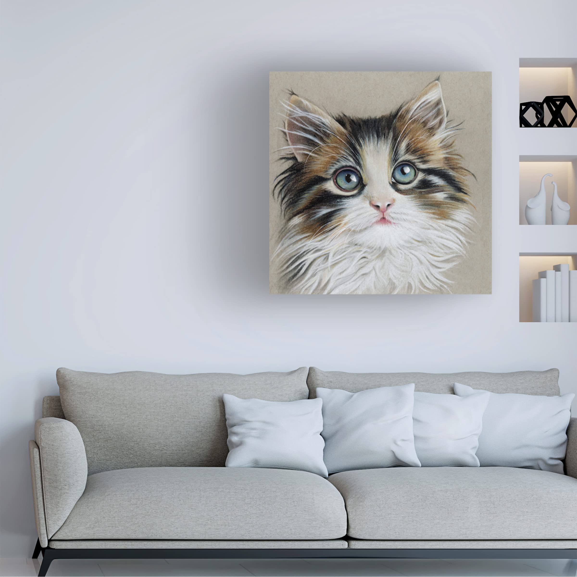 Trademark Fine Art 'Kitten Portrait II' by Lily Liama - Stretched Canvas Wall Art for Living Room, Bedroom & Office Decor