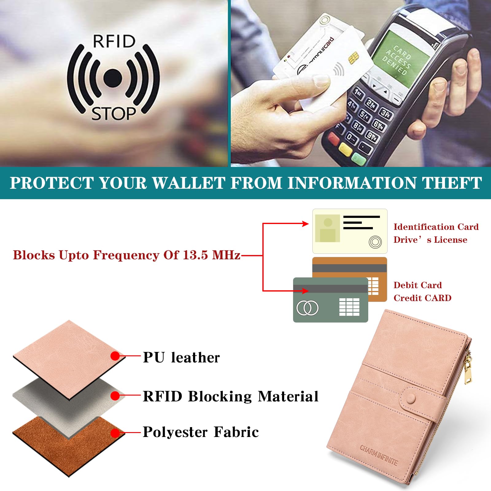 RFID Blocking Leather Passport Holder Wallet with Card Slots & Pen Loop - Travel Essentials for Men & Women | Perfect for Airports, Vacations & Business Trips