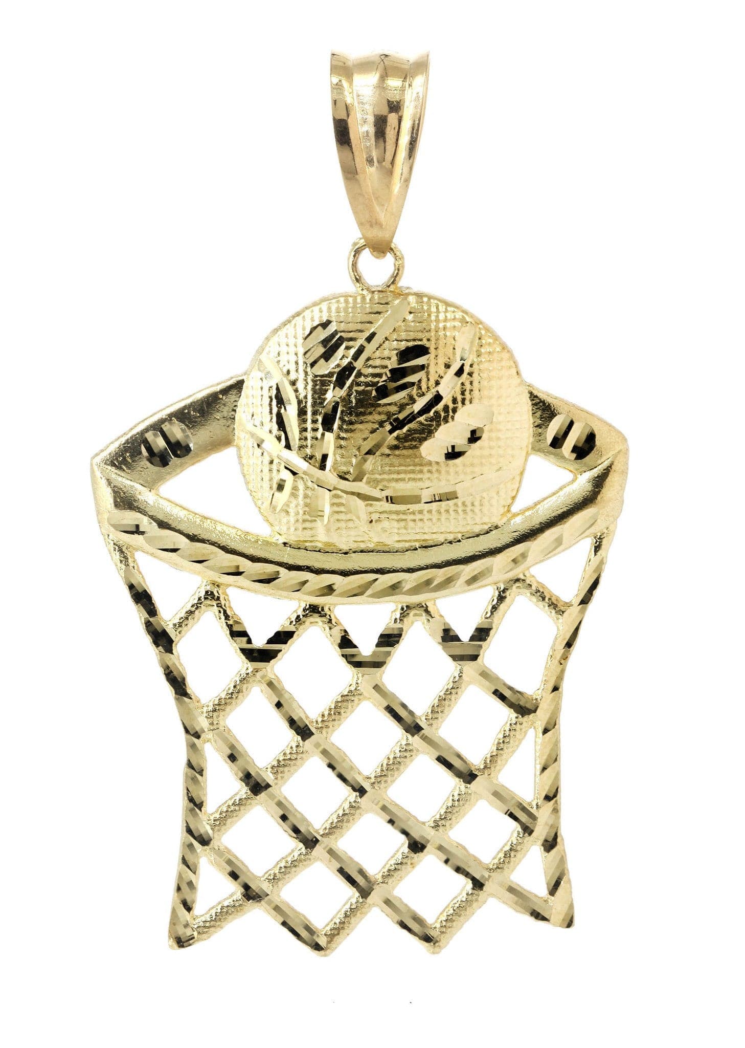 10K Gold Basketball Pendant Necklace for Men - 11.2 Grams Solid Gold Jewelry Gift for Basketball Players & Fans - Perfect for Games, Graduation & Special Occasions
