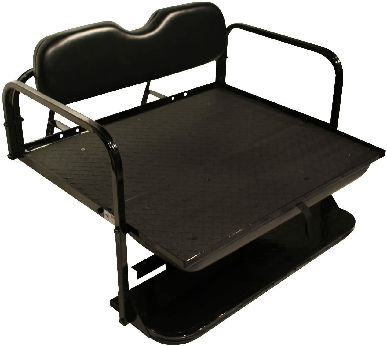 Yamaha G14 G16 G19 G22 Golf Cart Flip Folding Rear Back Seat Kit - Black | Heavy Duty Upgrade for Golf Carts | Perfect for Camping, Hunting & Resort Transportation
