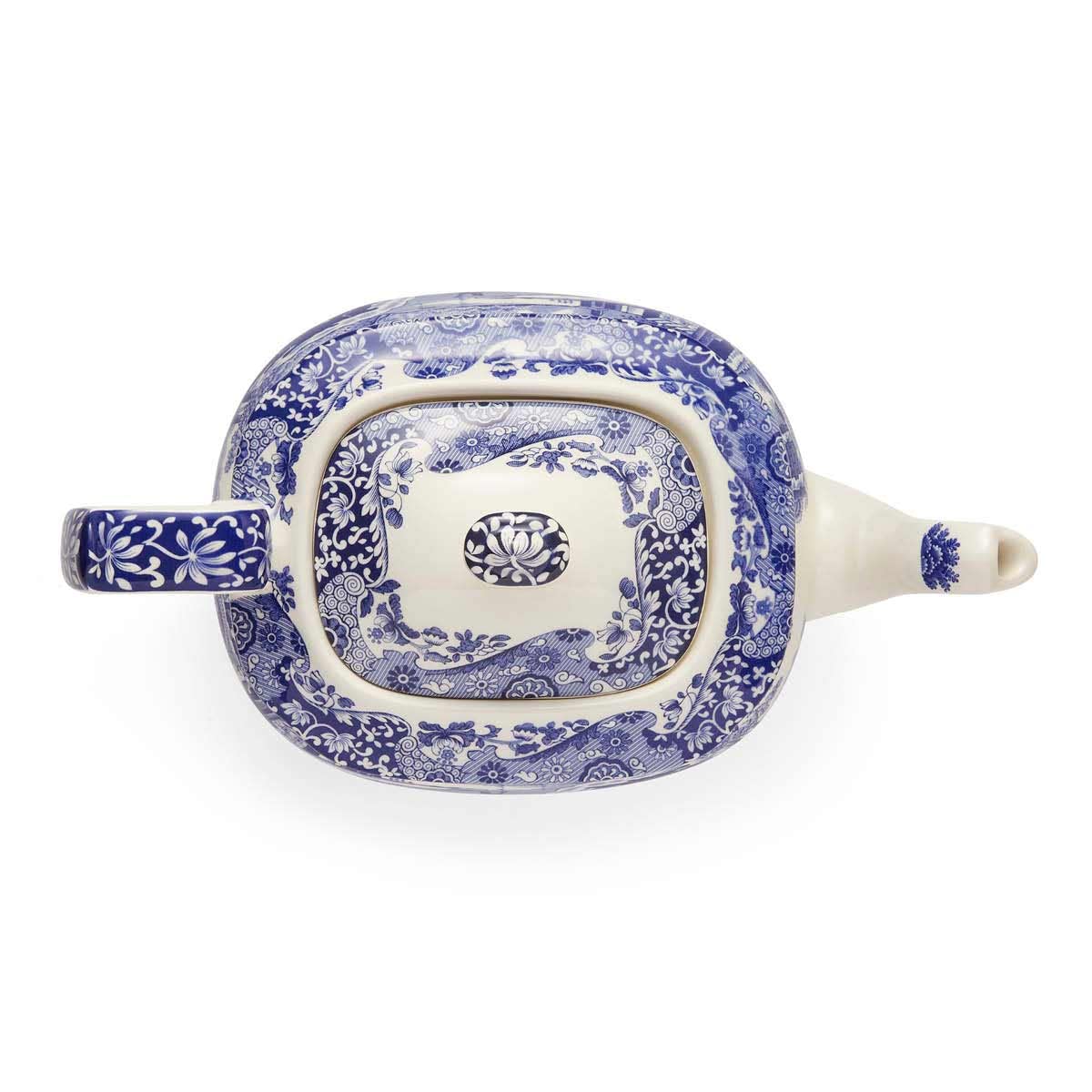 Spode Blue Italian Collection Teapot with Infuser - 40oz Earthenware Teapot, Dishwasher & Microwave Safe - English Made Blue & White Ceramic Teapot for Afternoon Tea, Gifts & Home Decor