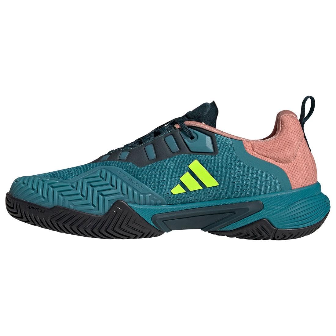 **adidas Men's Barricade Tennis Shoes - Arctic Fusion & Lucid Lemon - Lightweight & Durable for Competitive Play & Casual Wear**    **使用场景:** Perfect for tennis matches, gym workouts, or everyday casual style.