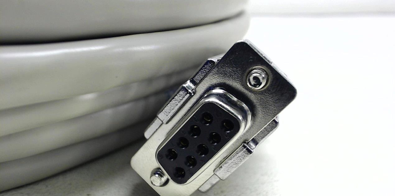 75-ft Black Shielded RS232 Serial Cable with Metal Hood - DB9 Male to Female Connector - Ideal for Industrial Automation, POS Systems & Data Transfer