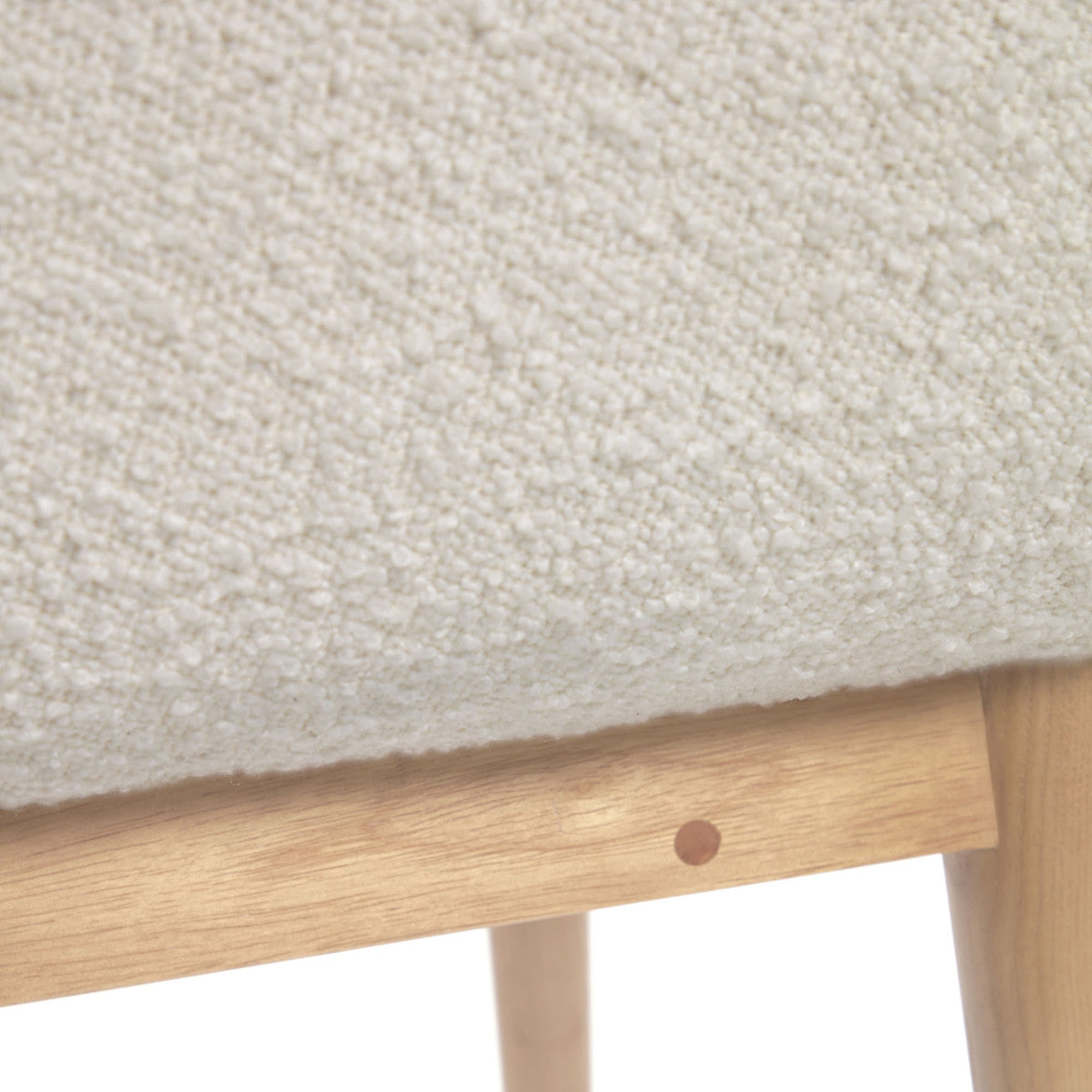 Konna Boucle Dining Chair - Modern Upholstered Accent Chair for Kitchen, Dining Room & Office - Soft Textured Fabric & Sturdy Wooden Legs