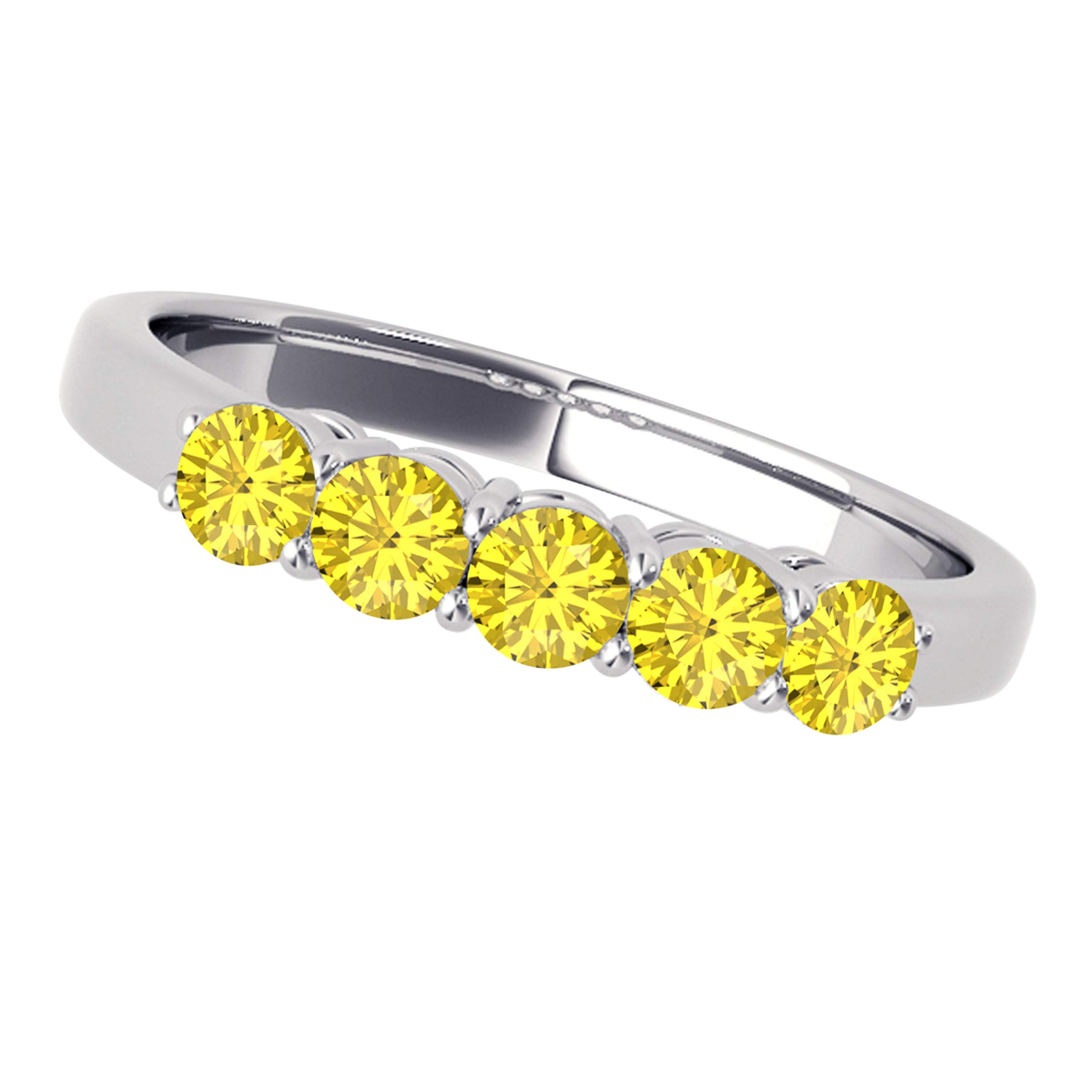 10K Solid Rose, White & Yellow Gold Five Stone Engagement Ring for Women - Perfect Valentine's Day, Anniversary & Proposal Gift - Elegant Jewelry for Special Occasions