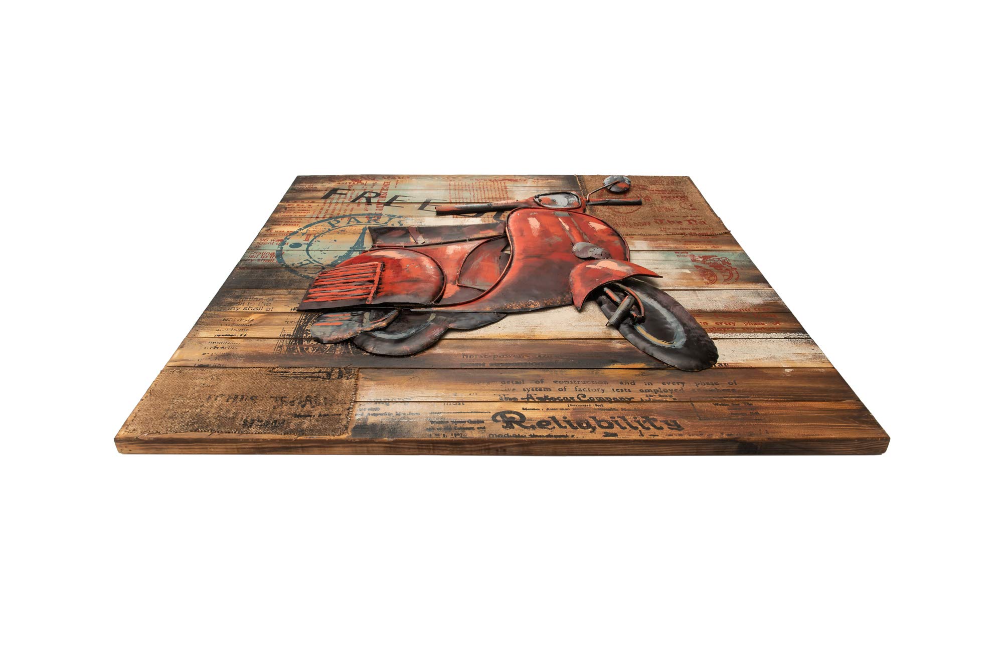 3D Metal Wall Art - Handcrafted Hammered Galvanized Steel Wall Decor with Unique Hand-Painted Designs | Ready to Hang for Living Room, Bedroom, or Office