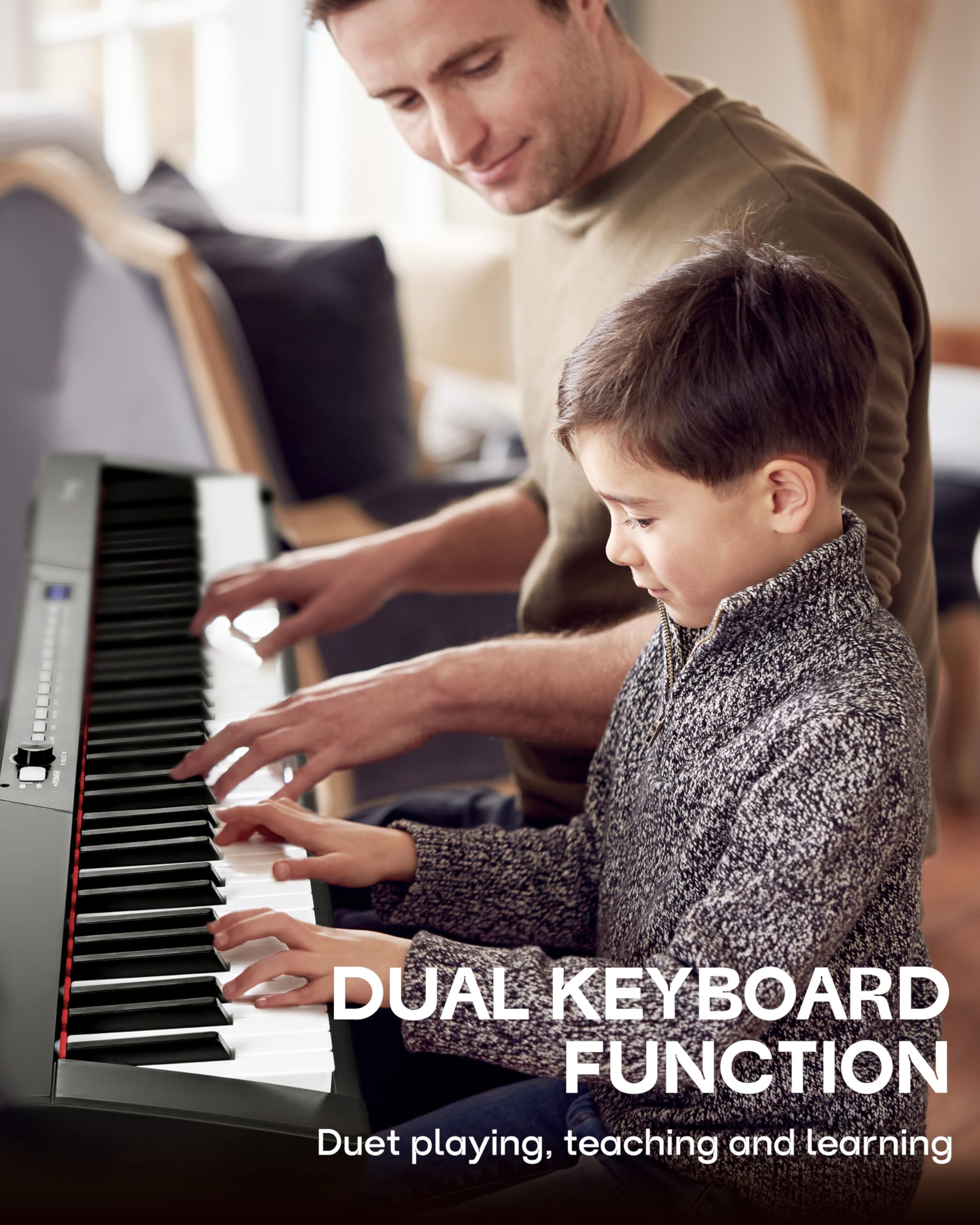 Starfavor 88-Key Digital Piano Keyboard - Portable Electric Piano with Semi-Weighted Keys, Stand, Headphones & Sustain Pedal - Perfect for Beginners, Home Practice & Live Performances