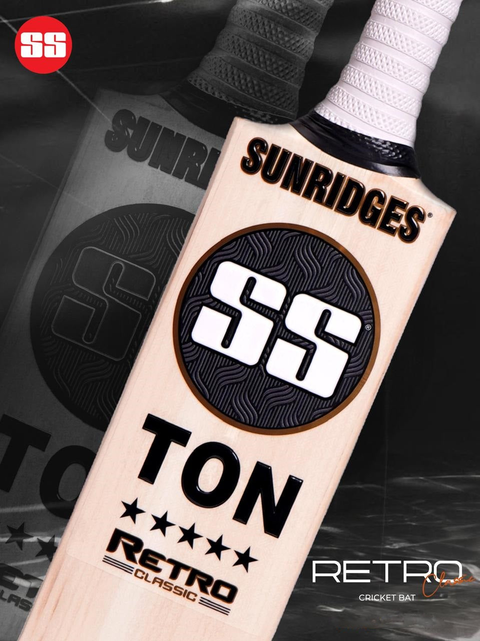 SS Retro Classic 5 Star Cricket Bat 2025 - Premium English Willow Cricket Bat for Professional Players - Perfect for Matches, Training & Backyard Cricket Games
