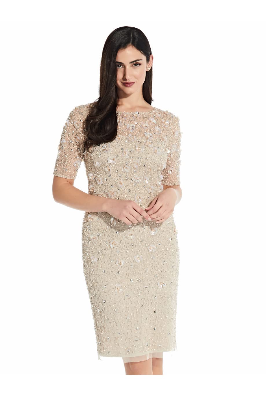 Adrianna Papell Women's Elegant Beaded Cocktail Dress for Party, Wedding & Evening Events | Formal & Semi-Formal Occasions