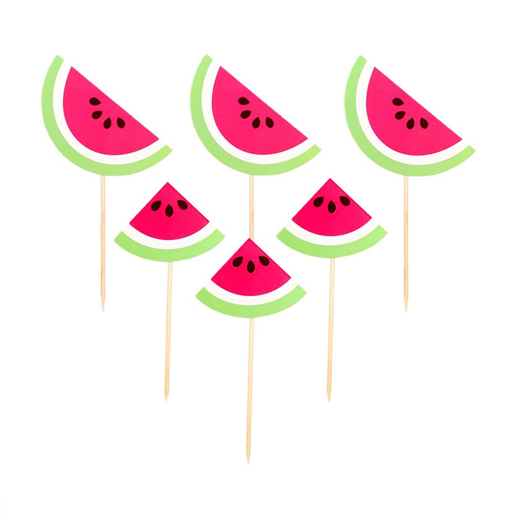 12pcs Watermelon Shaped Cake Toppers - Cupcake Decorations for Birthday, Baby Shower & Summer Party - Edible Cake Picks for DIY Baking & Dessert Decor