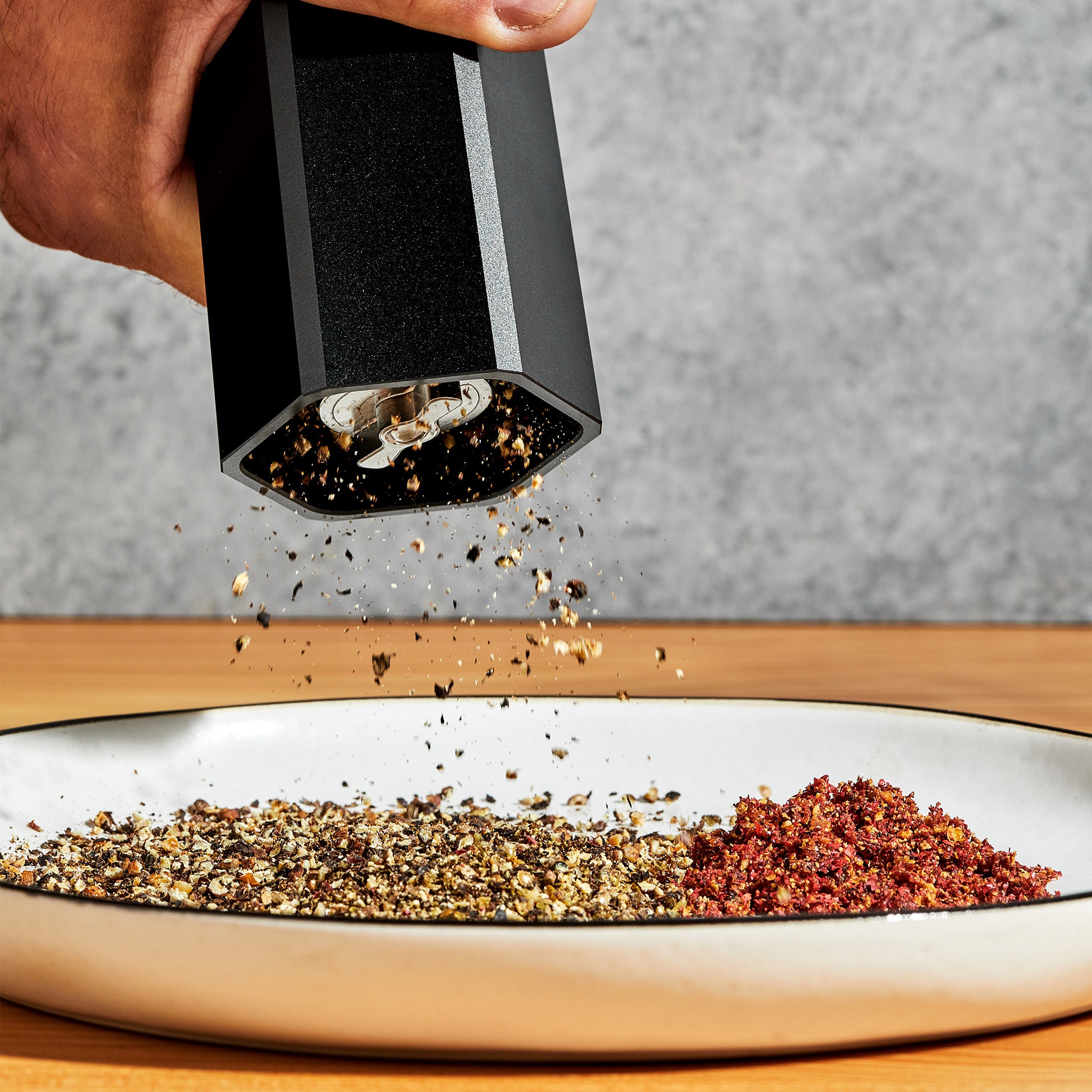 Premium HexMill Pepper Grinder - Adjustable Coarseness, Stainless Steel Mill for Freshly Ground Pepper - Perfect for Kitchen, Dining Table & Outdoor Cooking