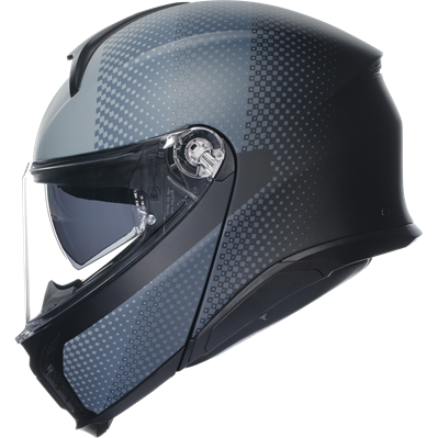 AGV Tourmodular Textour Motorcycle Helmet - Matt Black / Grey - Lightweight & Comfortable for Long Rides, Commuting & Adventure Touring