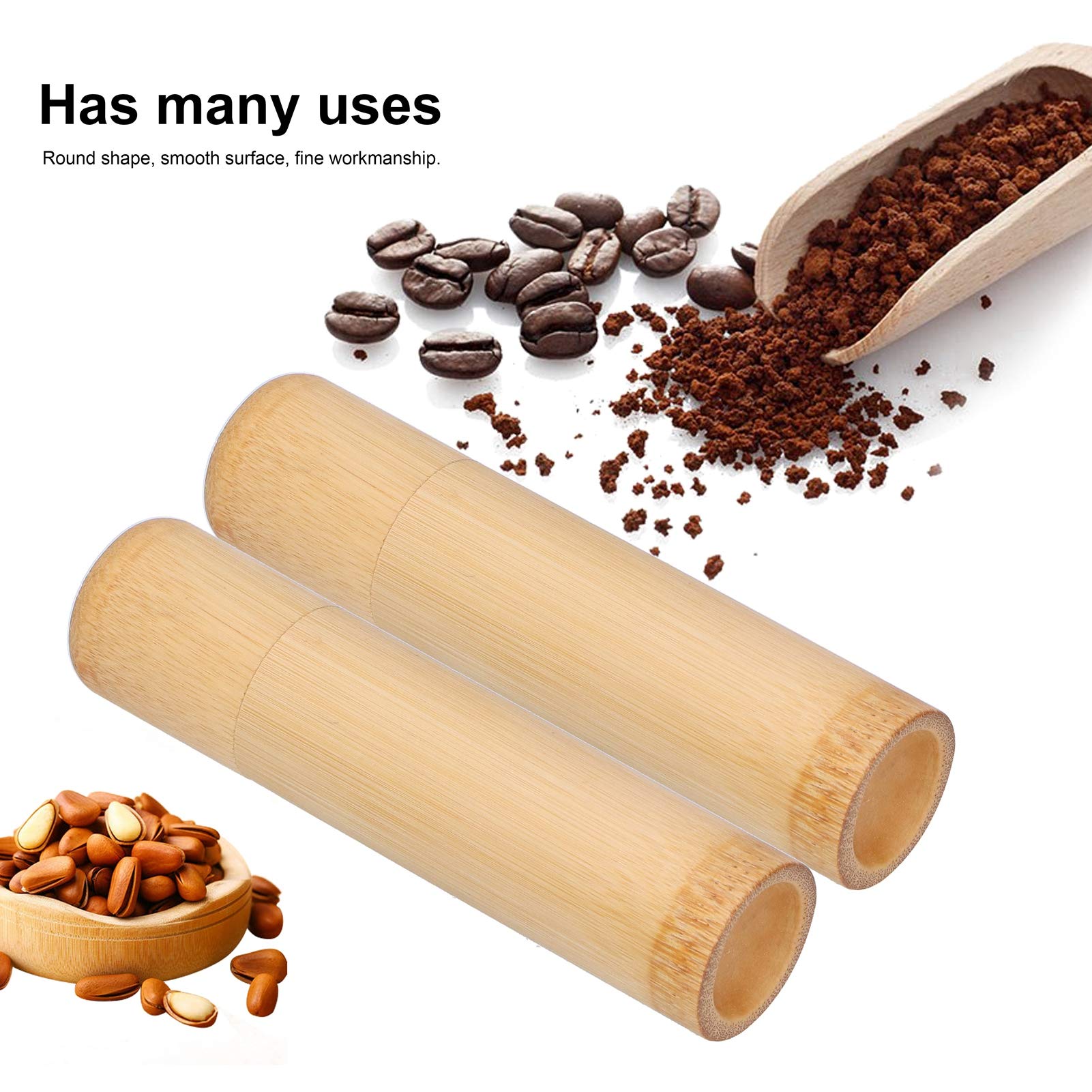 Premium Bamboo Tea Storage Box Set - 2-Piece Eco-Friendly Bamboo Tea Canisters & Incense Holder - Durable Spice & Coffee Bean Containers for Kitchen, Pantry, or Tea Ceremony Use
