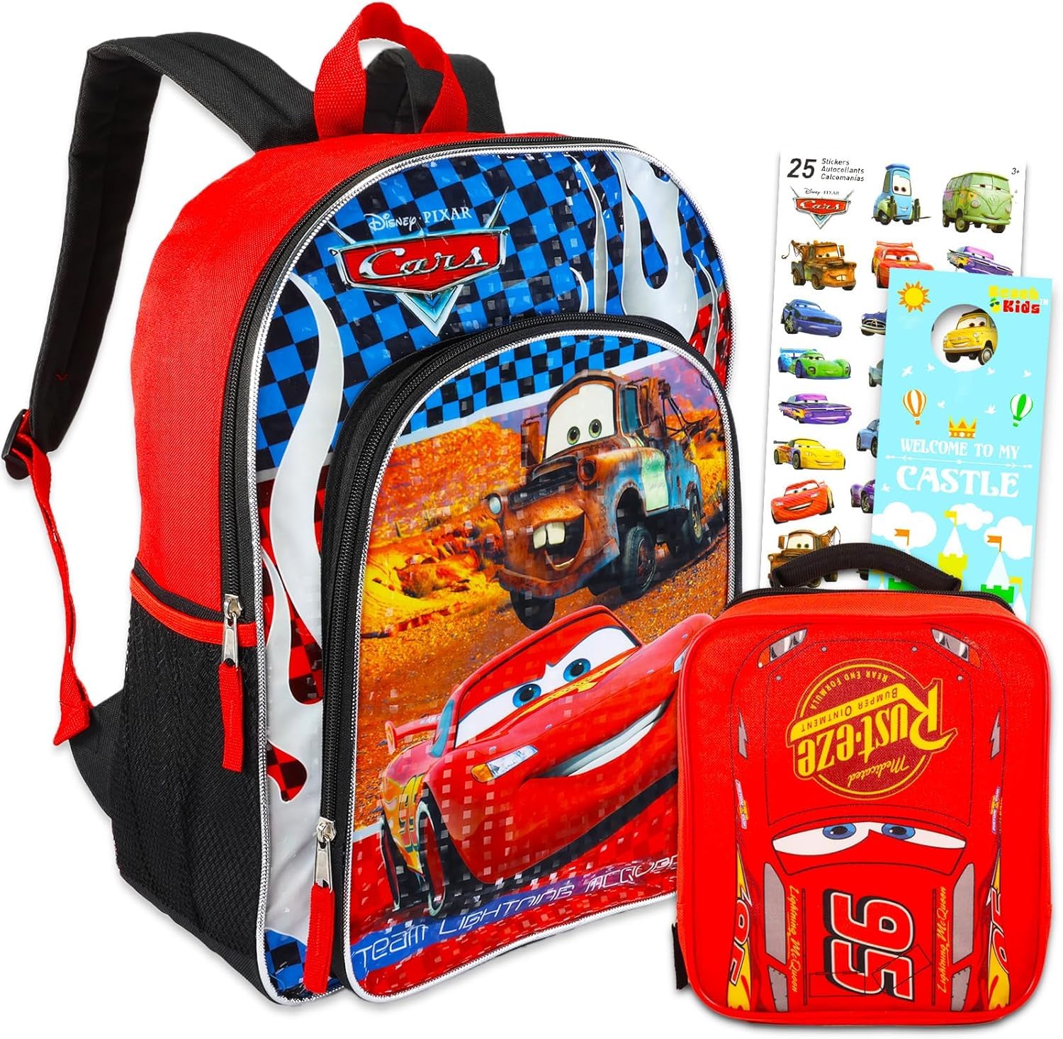 Disney Cars Backpack and Lunch Bag Set for Kids - 16