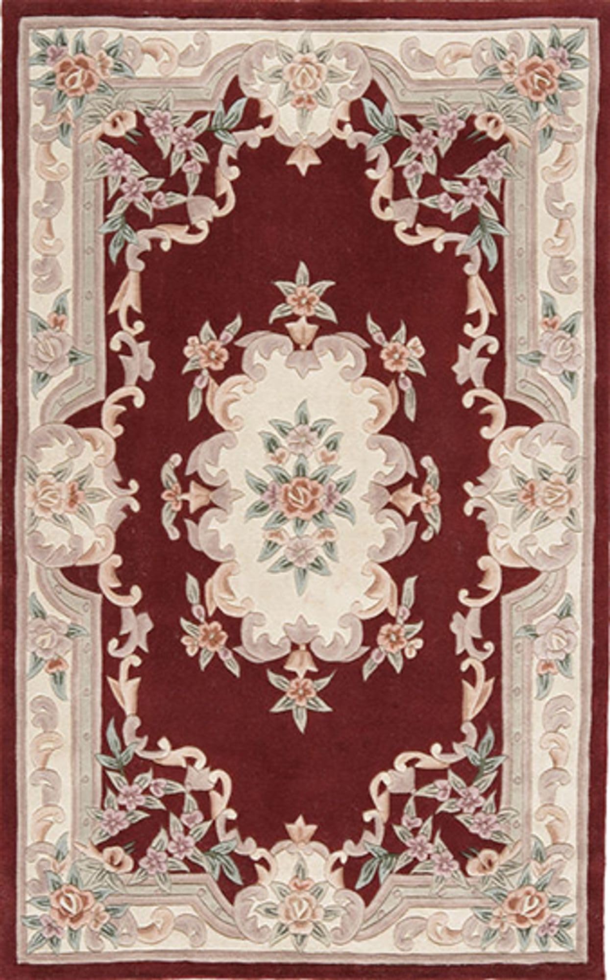 Rugs America RA21825 6x9 Feet Burgundy Area Rug - Soft & Durable Living Room Rug for Bedroom, Dining Room, and Home Decor