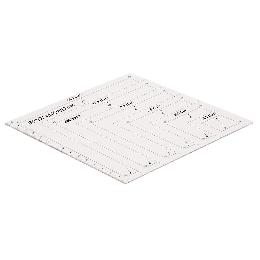 Xucus Creative 13.5 Inch 60-Diamond Rhombus Quilting Template Ruler - Precision DIY Sewing Tool for Patchwork & Quilting Projects (Perfect for Quilts, Bags & Home Decor) - Ships from China