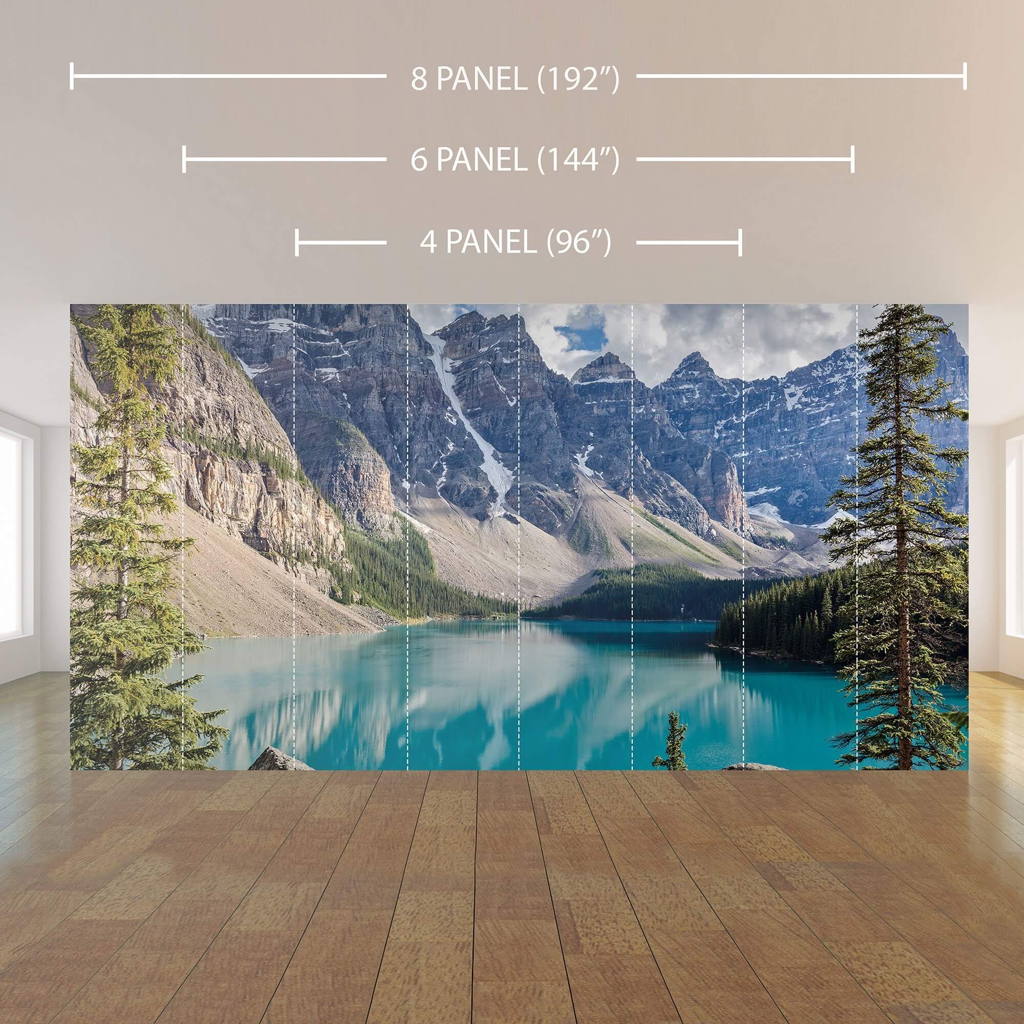 Green and Blue Mountain Landscape Peel and Stick Removable Wall Mural - Self-Adhesive Wallpaper for Home Decor, Bedroom, Living Room, Office - Easy to Install & Remove