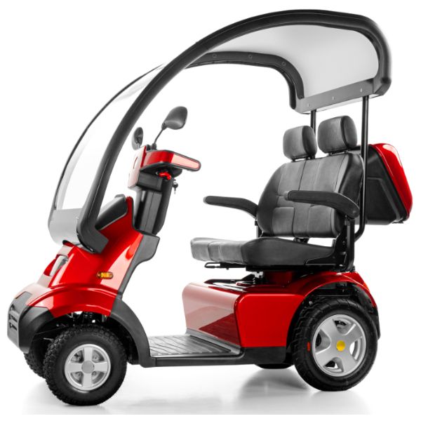 AFIKIM Afiscooter S4 Mobility Scooter with Hard Top Canopy - Weatherproof & Comfortable for Outdoor Use, Shopping, and Park Rides