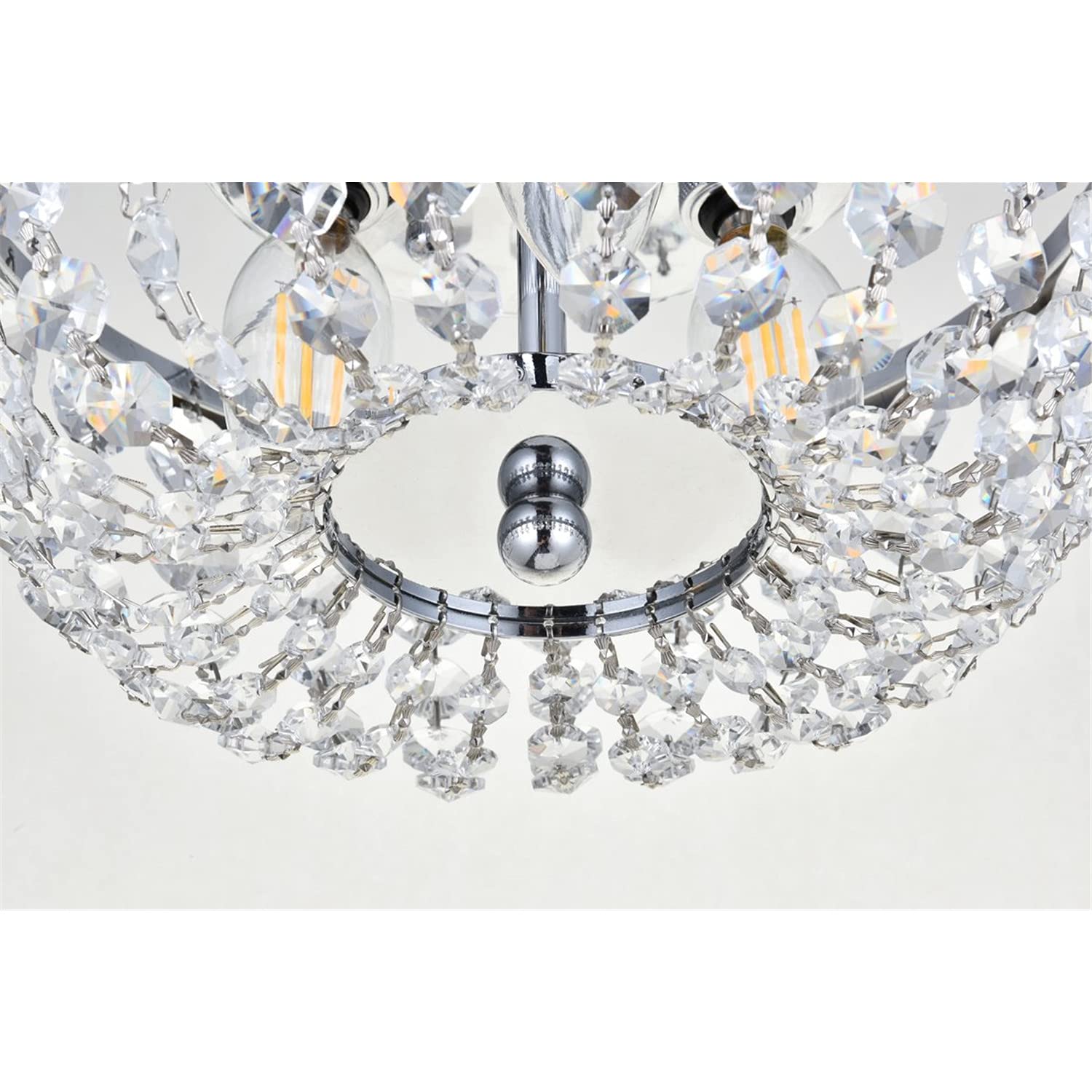 10 Inch Modern Flush Mount Ceiling Light - Chrome Finish Indoor Lighting for Living Room, Bedroom, Kitchen & Hallway