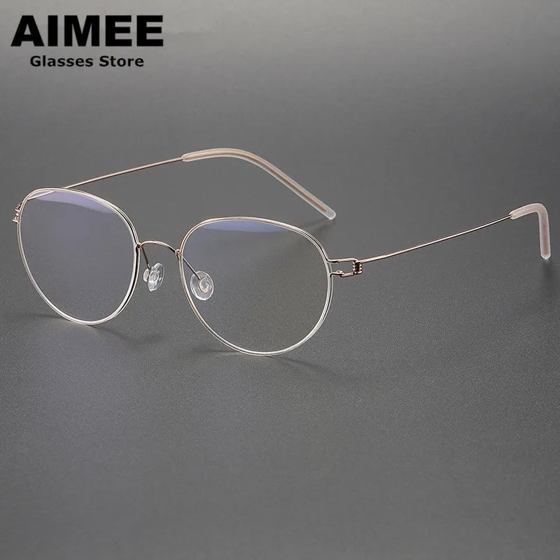 Unisex Titanium Eyeglasses 4352 - Lightweight Full Rim Oval Round Screwless Frame for Men & Women | Perfect for Reading, Computer Use, and Everyday Wear