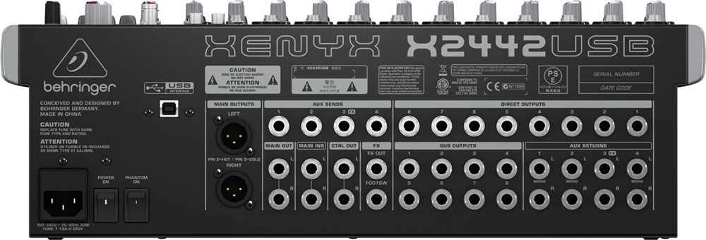 Behringer XENYX X2442USB Premium 24-Input Mixer Audio Interface with USB for Live Sound, Recording Studio & Podcasting