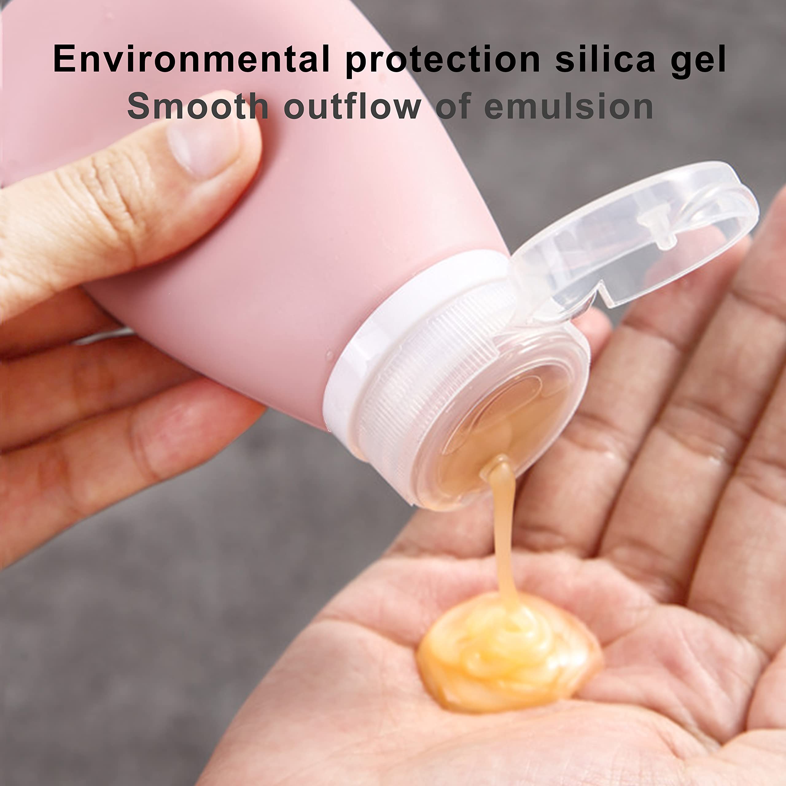 Babyshoois 4-Pack TSA Approved Silicone Travel Bottles (3oz/90ml) - Leakproof Squeeze Containers for Toiletries, BPA Free - Perfect for Airplane Carry-On, Gym Essentials & Vacation Toiletry Organization