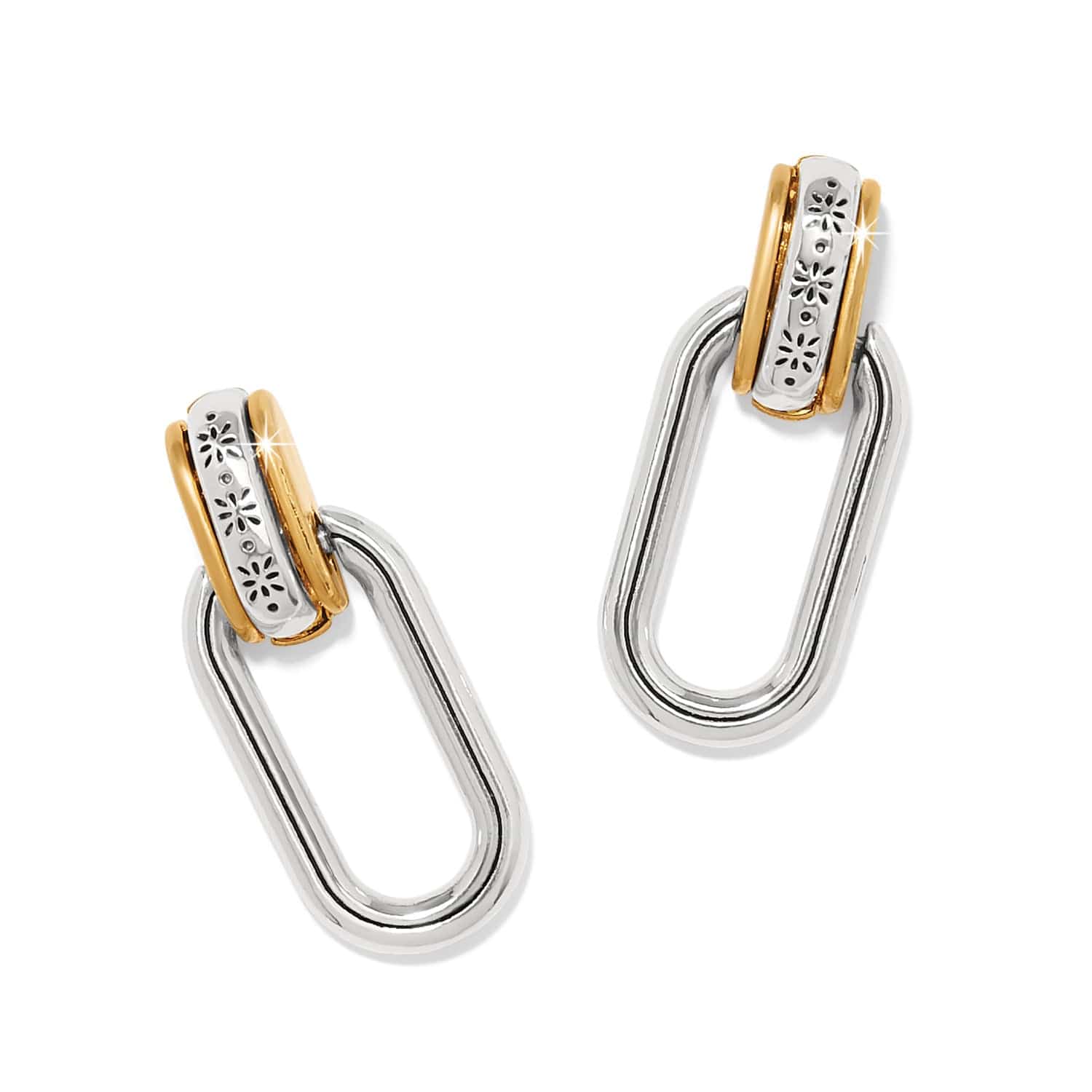 Elegant Mosaic Two-Tone Drop Earrings for Women | Gold & Silver Dangle Earrings | Perfect for Parties, Weddings & Everyday Wear