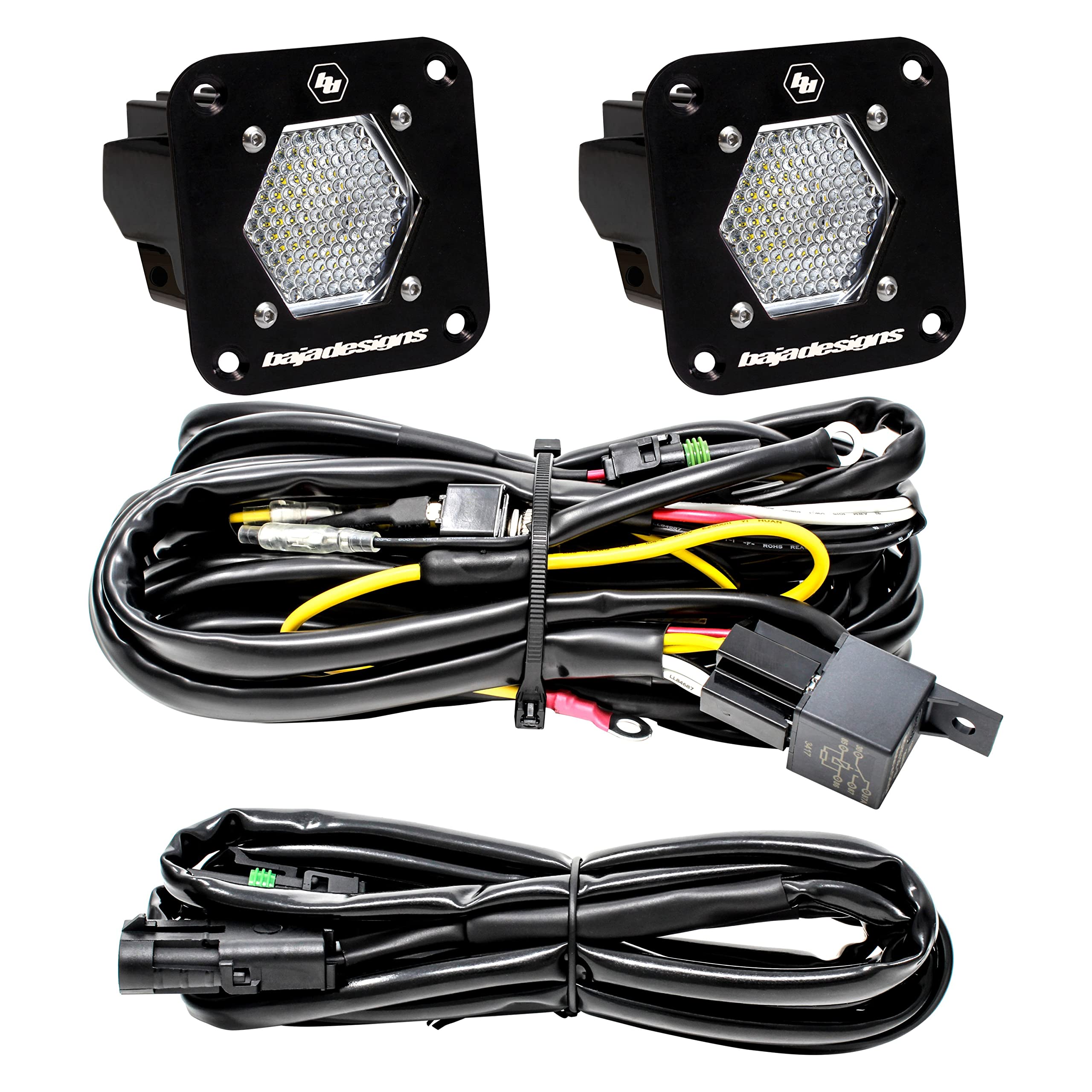 Baja Designs S1 Black Flush Mount LED Light Pod Reverse Kit - High Performance Off-Road Lighting for Trucks, Jeeps & ATVs (Work/Scene Lighting, Clear Lens) - Perfect for Night Driving, Camping & Emergency Backup Lights
