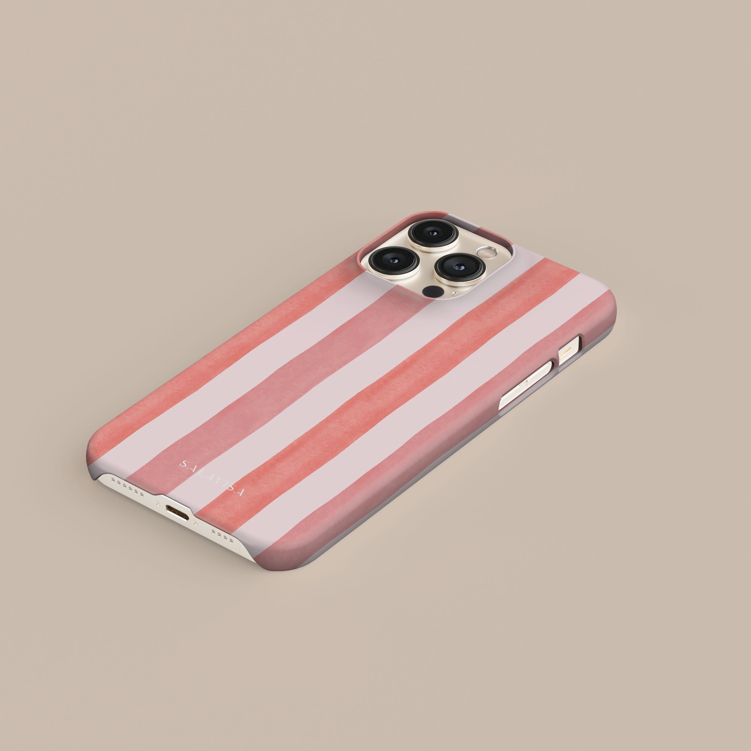 Stylish Coral Stripe Phone Case for iPhone 15/14/13/12 Pro Max - Trendy Protective Cover with Slim Fit & Grip - Perfect for Everyday Use, Travel & Outdoor Activities
