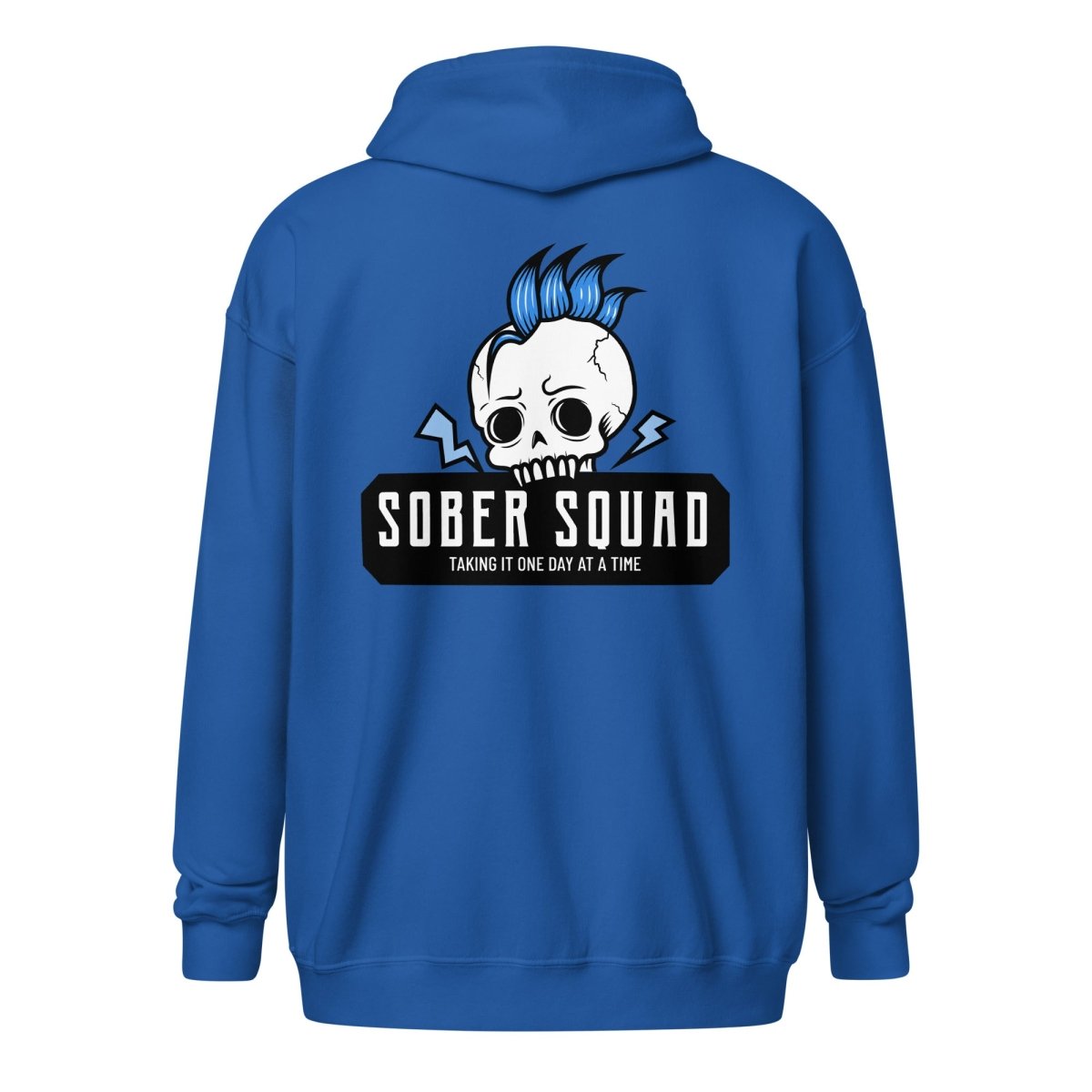 Sober Squad Skull Mohawk Unisex Heavy Blend Zip Hoodie - Stylish Streetwear for Men & Women - Perfect for Casual Outfits, Skateboarding, and Urban Fashion