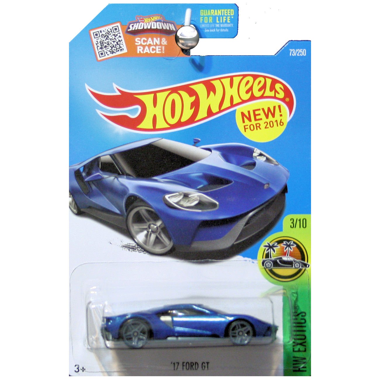 Hot Wheels 2016 HW Exotics '17 Ford GT Diecast Car - Limited Edition 73/250 - Blue Collectible Toy for Kids & Adults - Perfect for Display, Gifts & Racing Play