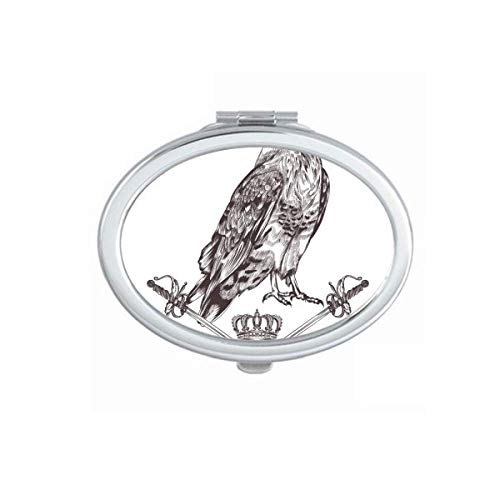 DIYthinker Baroque Style Eagle Sword Crown Animal Mirror - Portable Foldable Double-Sided Makeup & Glasses Mirror for Travel, Vanity, and Home Decor