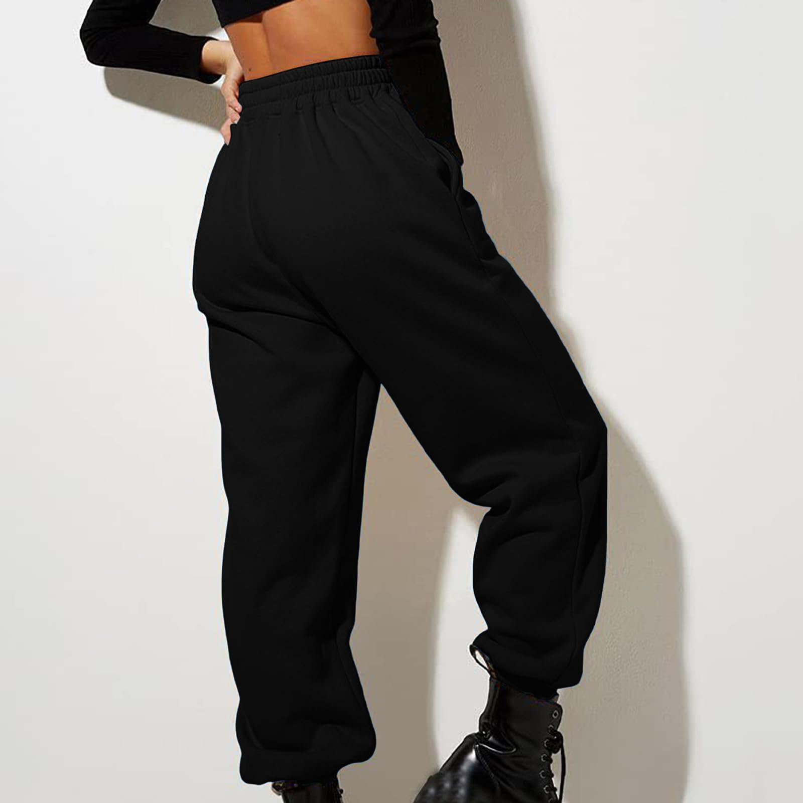 Women's High Waisted Baggy Sweatpants - Soft Lounge Joggers with Pockets & Cinched Bottom | Fall Fashion 2023 | Perfect for Yoga, Running Errands & Relaxing at Home