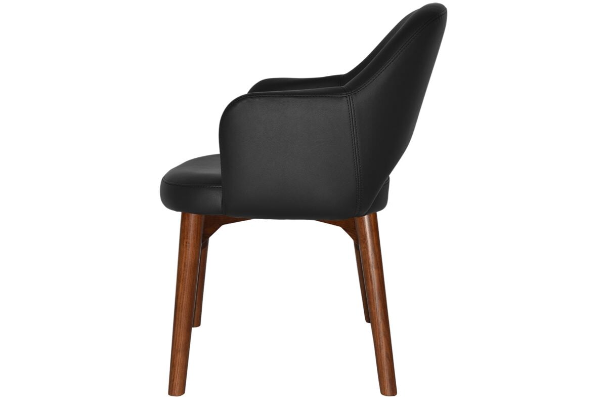 EZ Hospitality Cairo Indoor Armchair with Timber Base - Light Walnut Finish, 4-Leg Design for Living Room, Office, or Lounge Comfort