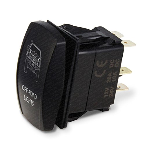 CH4x4 Rocker Switch with White LED for Toyota Hilux Off-Road Lights - Durable On/Off Switch for Off-Roading, Camping & 4x4 Adventures